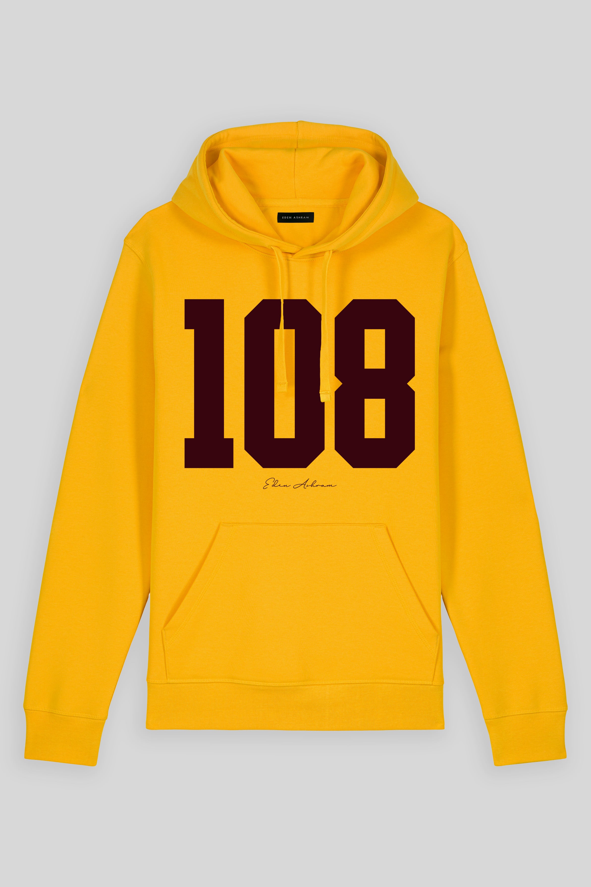 Eden Ashram 108 Premium Organic Hoodie Spectra Yellow