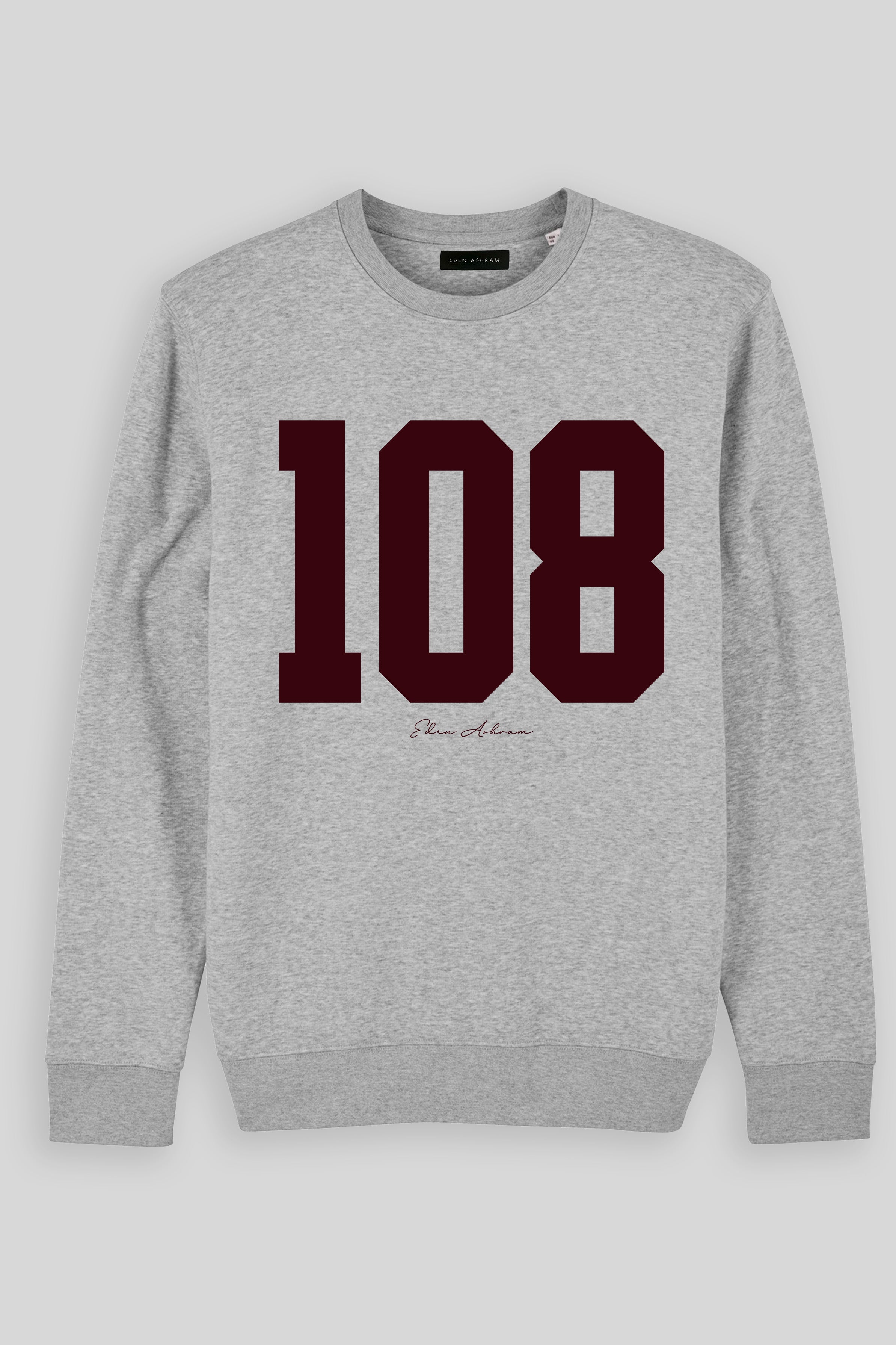 Eden Ashram 108 Premium Crew Neck Sweatshirt Heather Grey