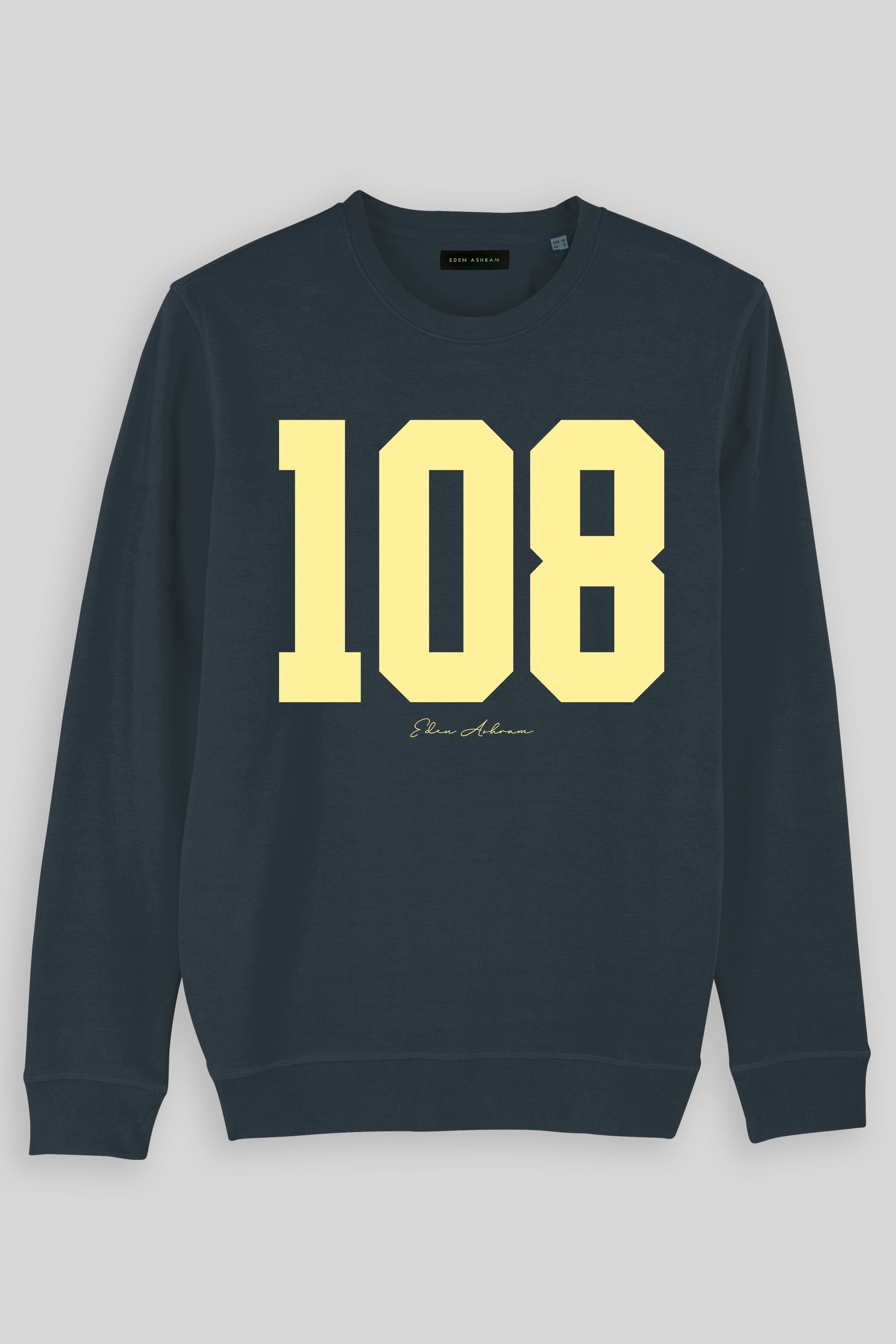 Eden Ashram 108 Premium Crew Neck Sweatshirt India Ink Grey