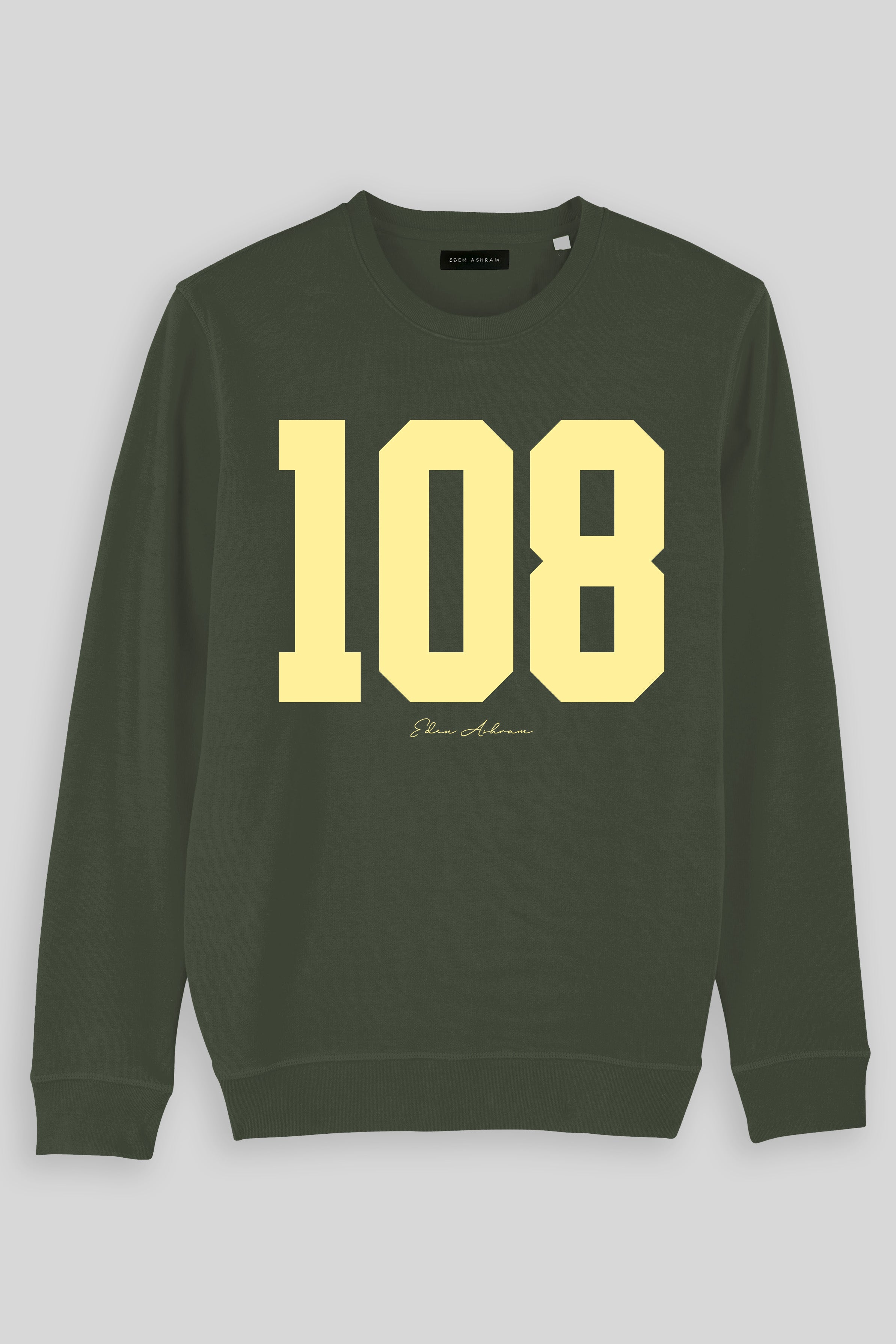 Eden Ashram 108 Premium Crew Neck Sweatshirt Khaki