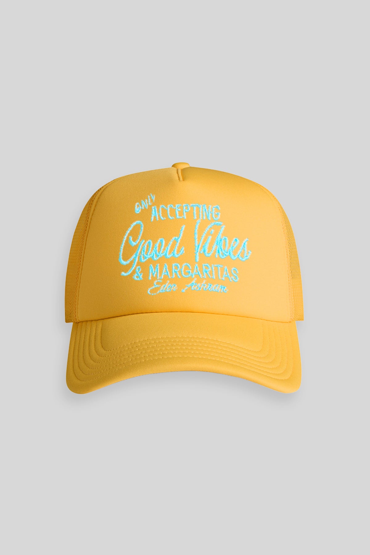 Eden Ashram Only Accepting Good Vibes & Margaritas Foam Trucker Cap Sunset