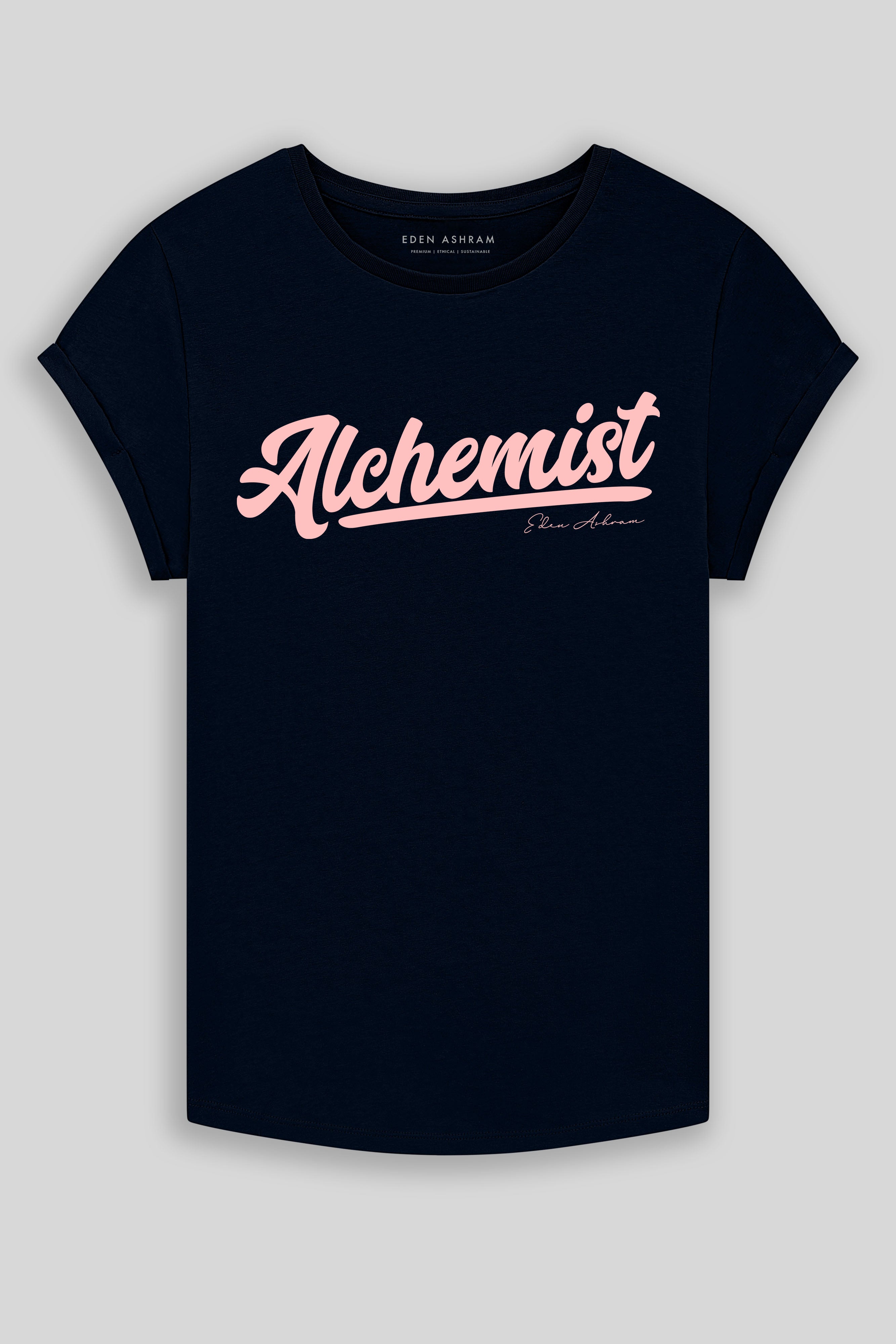 Eden Ashram Alchemist Premium Rolled Sleeve T-Shirt Dark Navy