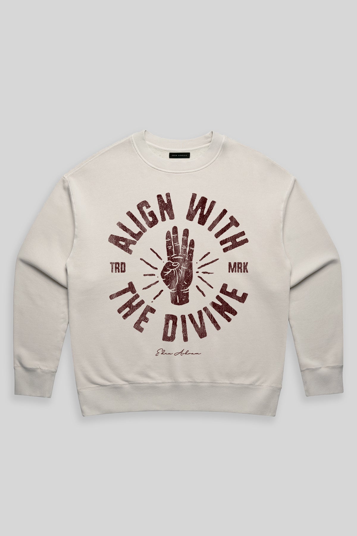 Eden Ashram Align With The Divine Faded Sweatshirt Faded Bone