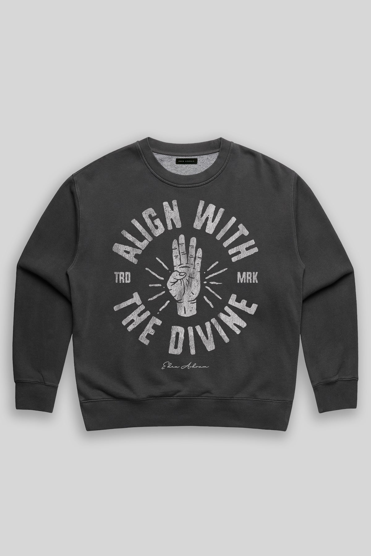 Eden Ashram Align With The Divine Faded Sweatshirt Faded Black