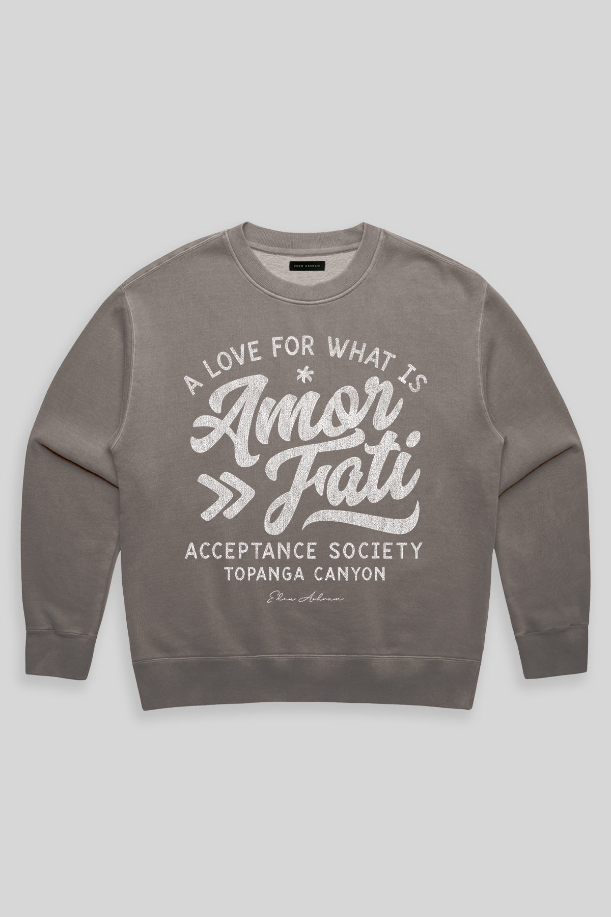 Eden Ashram Amor Fati Premium Faded Sweatshirt Faded Grey