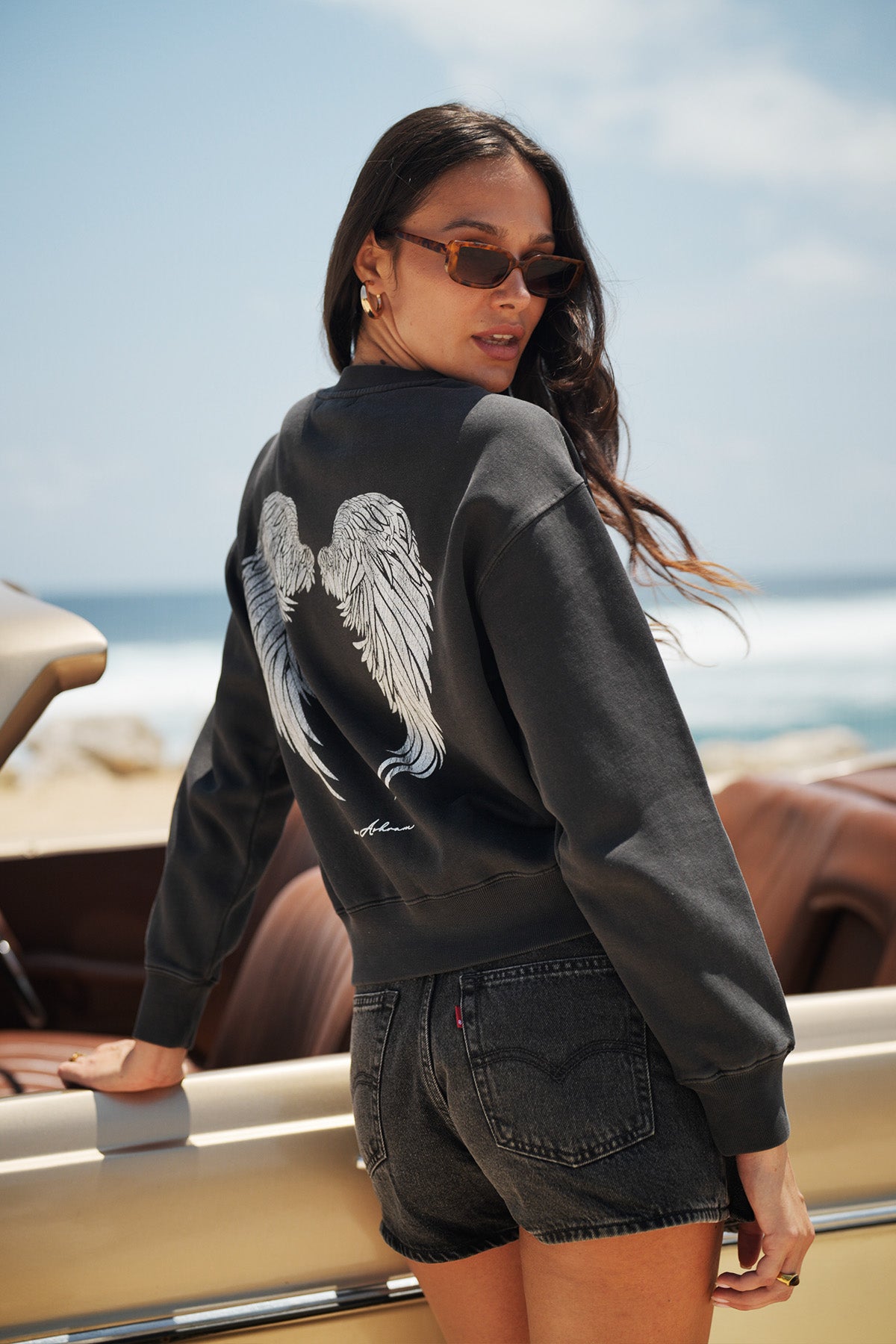 Eden Ashram Angel Wings Premium Faded Sweatshirt