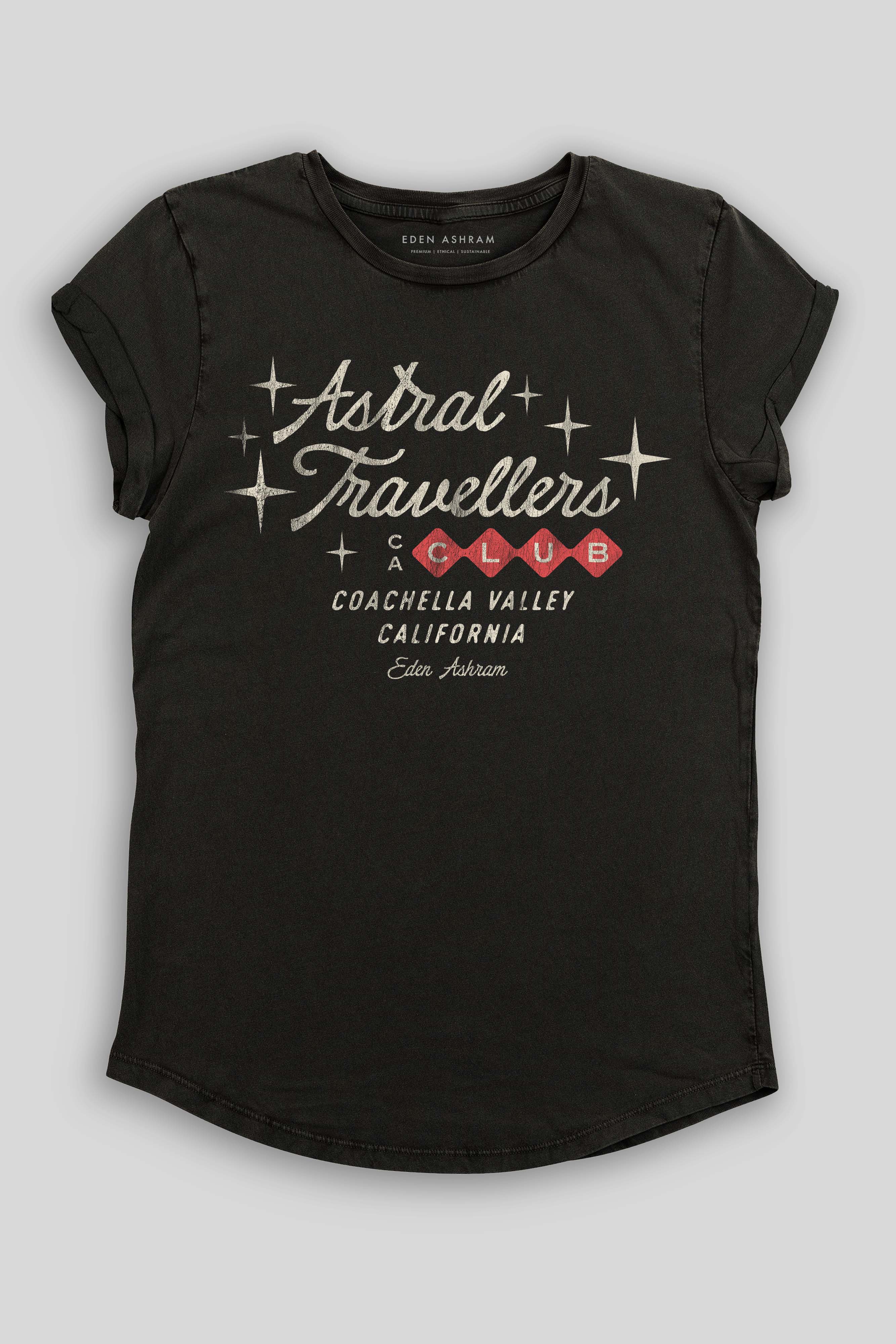 Eden Ashram Astral Travellers Club Premium Rolled Sleeve T-Shirt