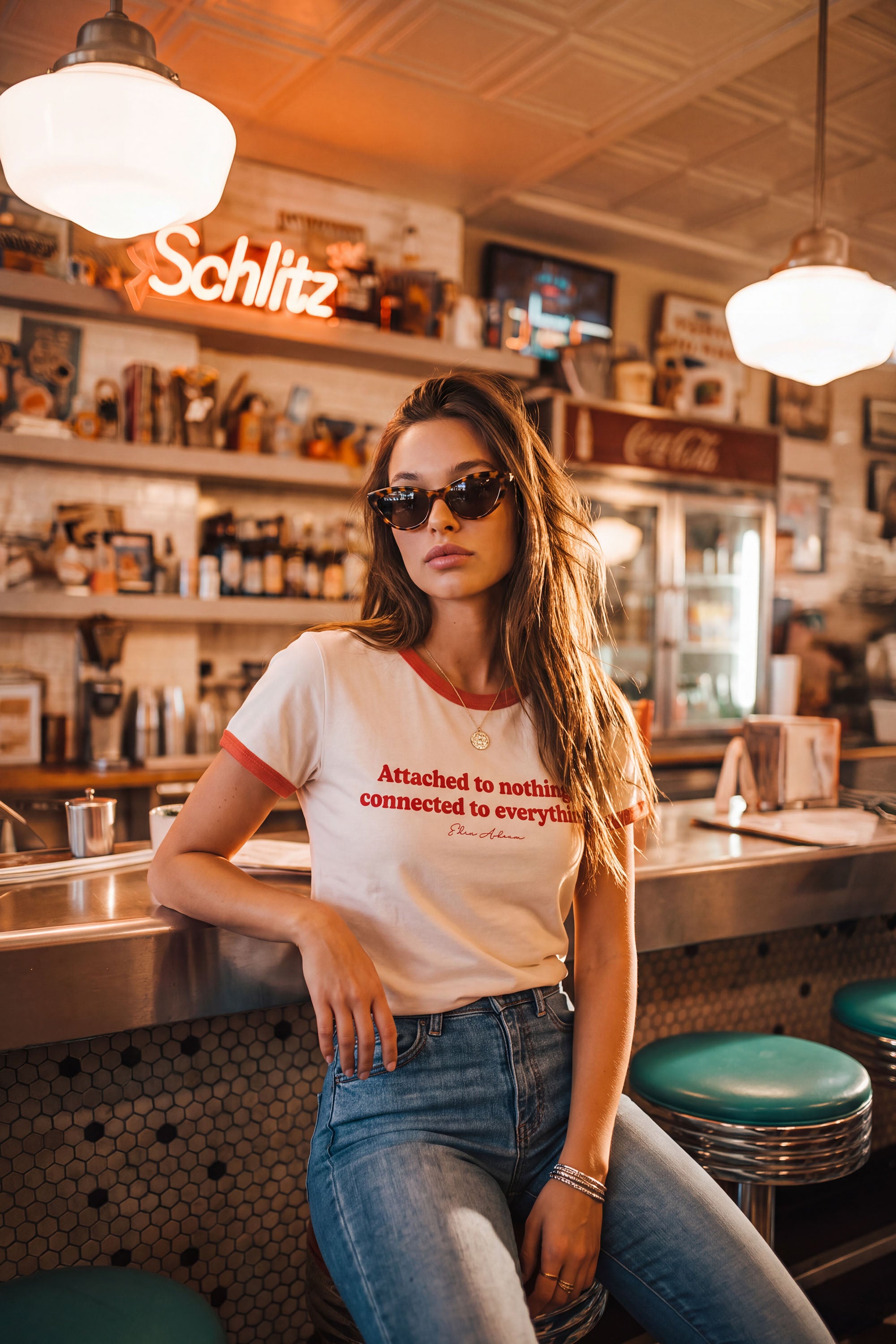 Attached To Nothing, Connected To Everything Premium Organic Ringer T-Shirt