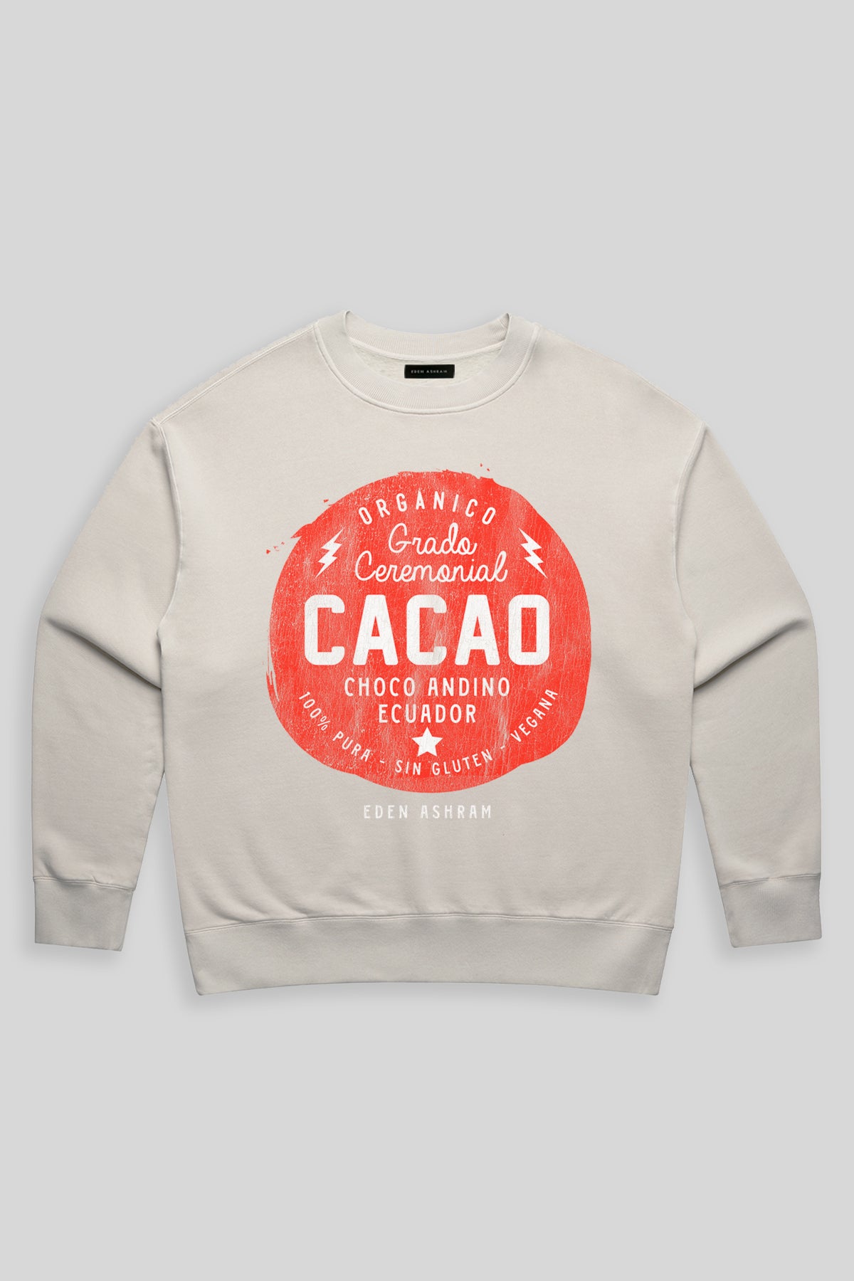 Eden Ashram Cacao Premium Faded Sweatshirt Faded Bone