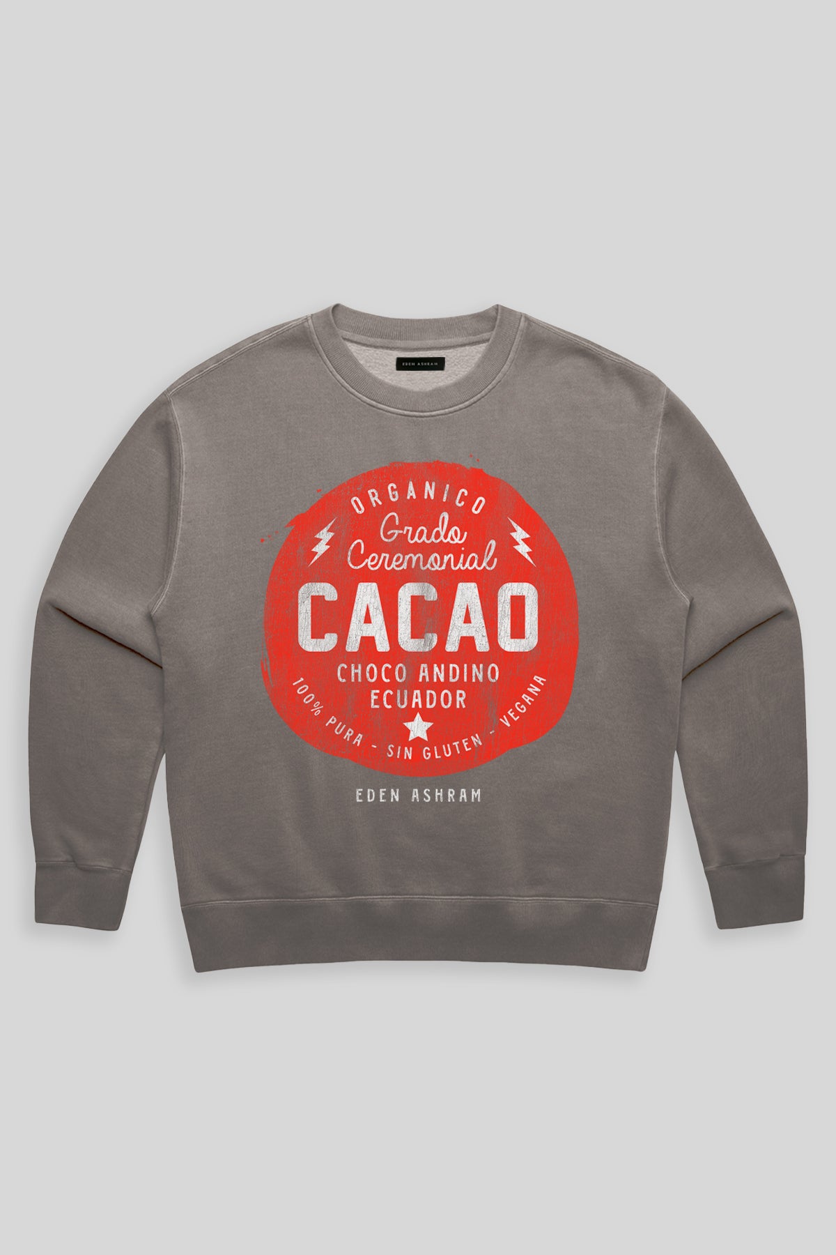 Eden Ashram Cacao Premium Faded Sweatshirt Faded Grey