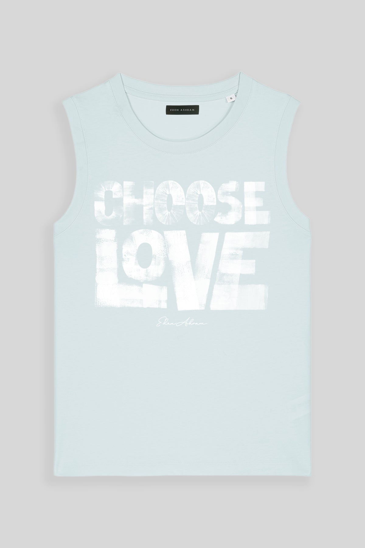 Eden Ashram Choose Love Venice Tank Blue Ice