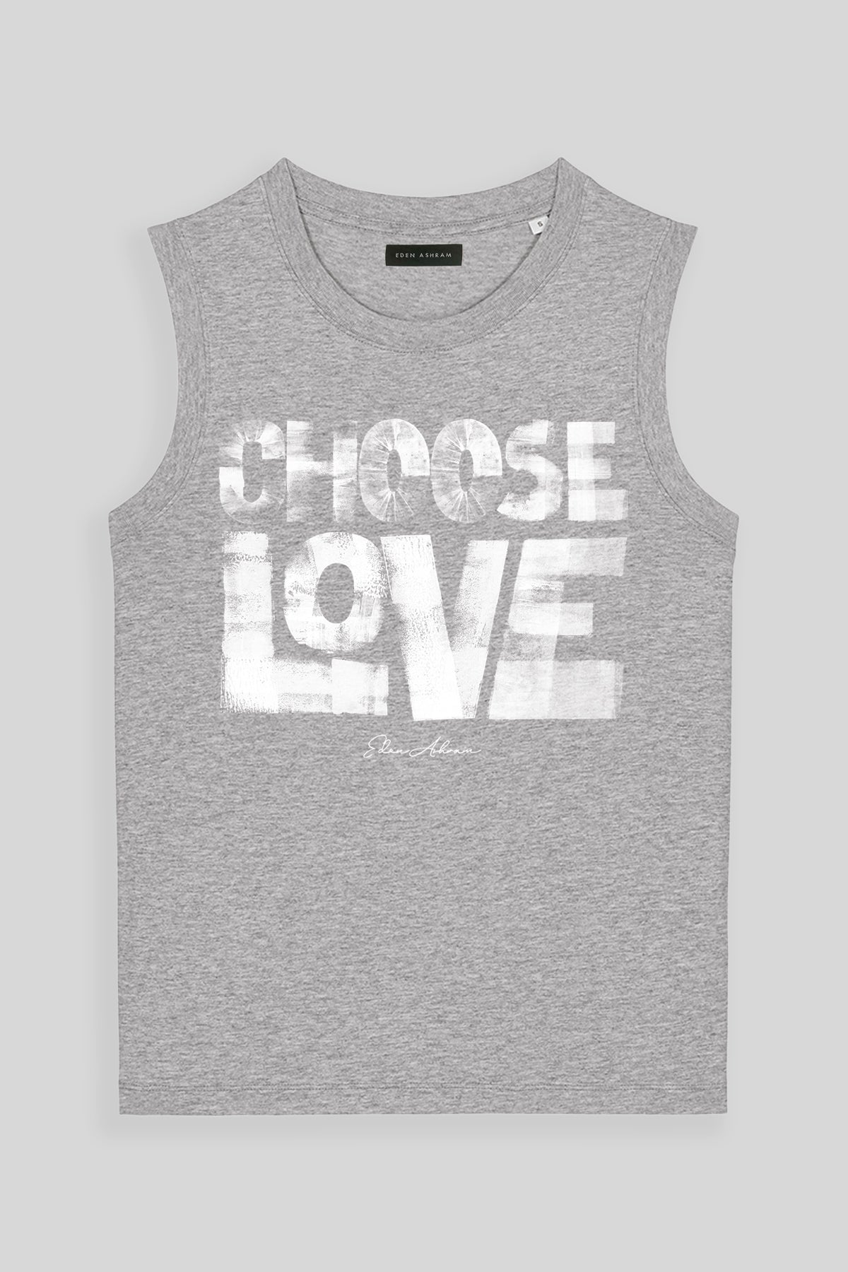 Eden Ashram Choose Love Venice Tank Heather Grey
