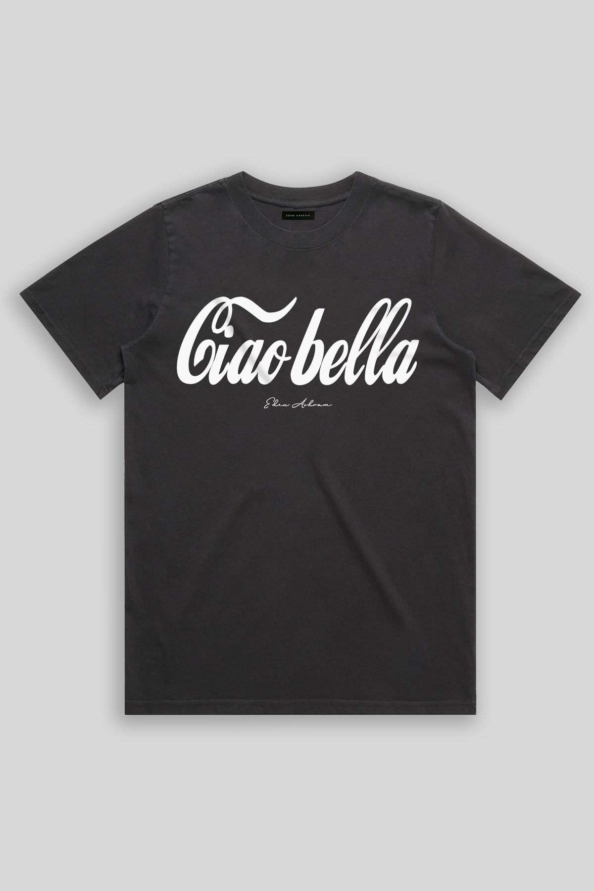 Eden Ashram Ciao Bella Faded Rocker T-Shirt Faded Black