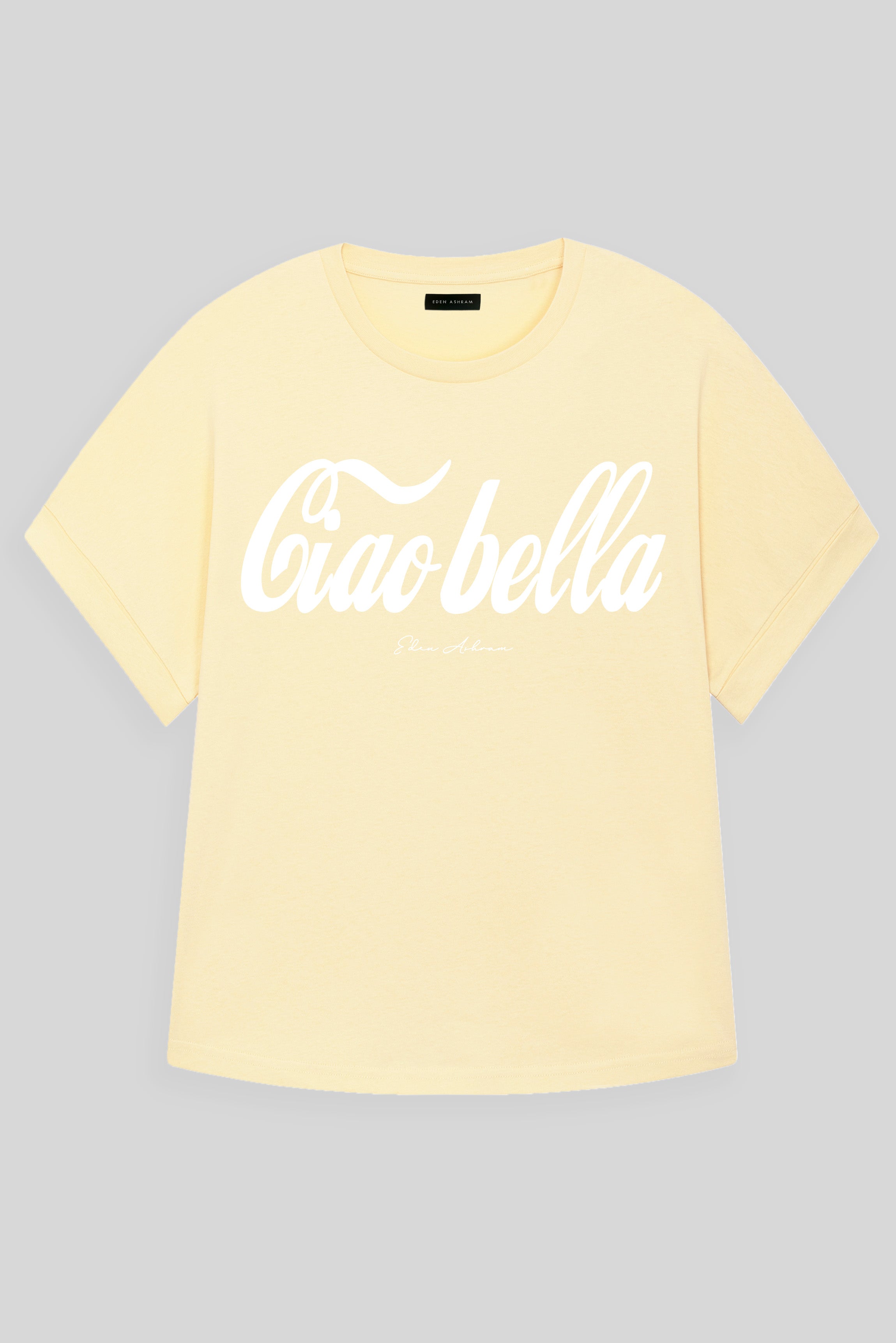 Eden Ashram Ciao Bella Premium Oversized Rolled Sleeve T-Shirt Butter