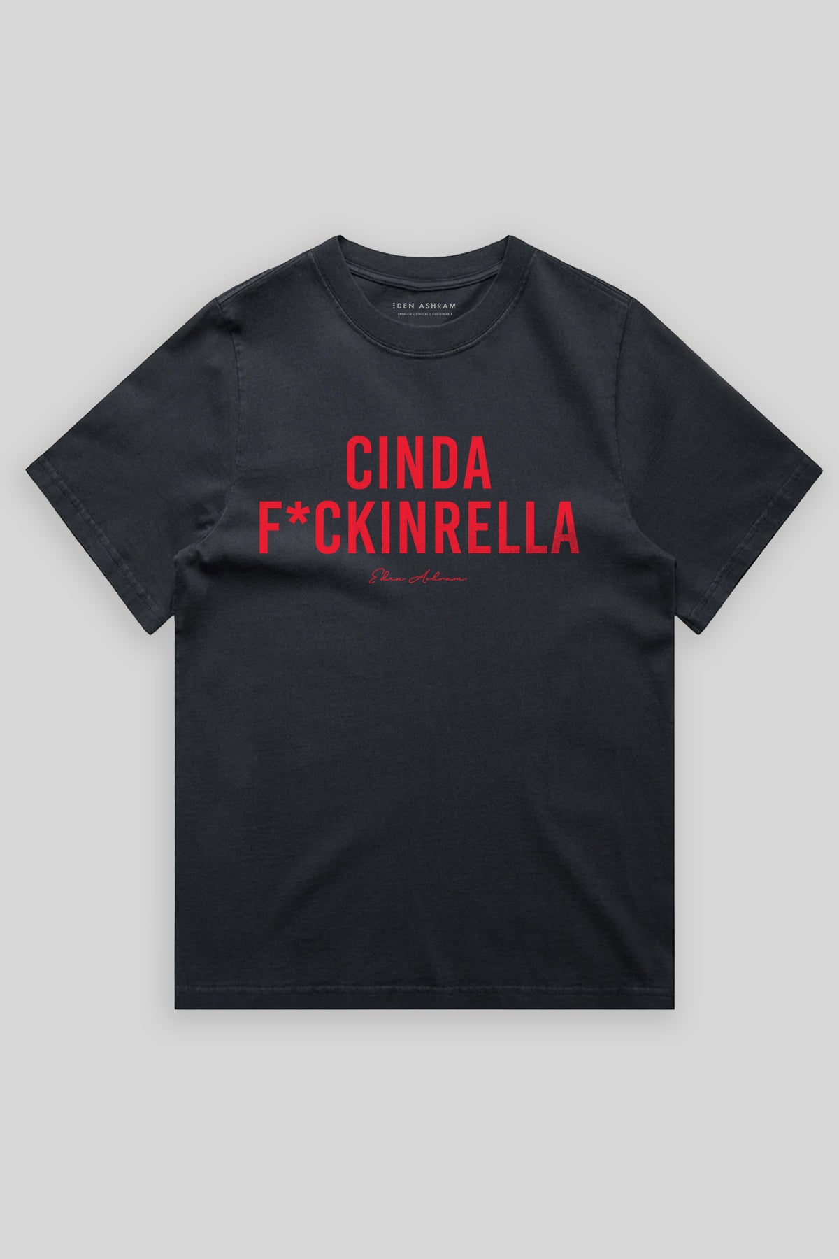 Eden Ashram Cindaf*ckinrella Heavy Faded Rocker T-Shirt Faded Ink