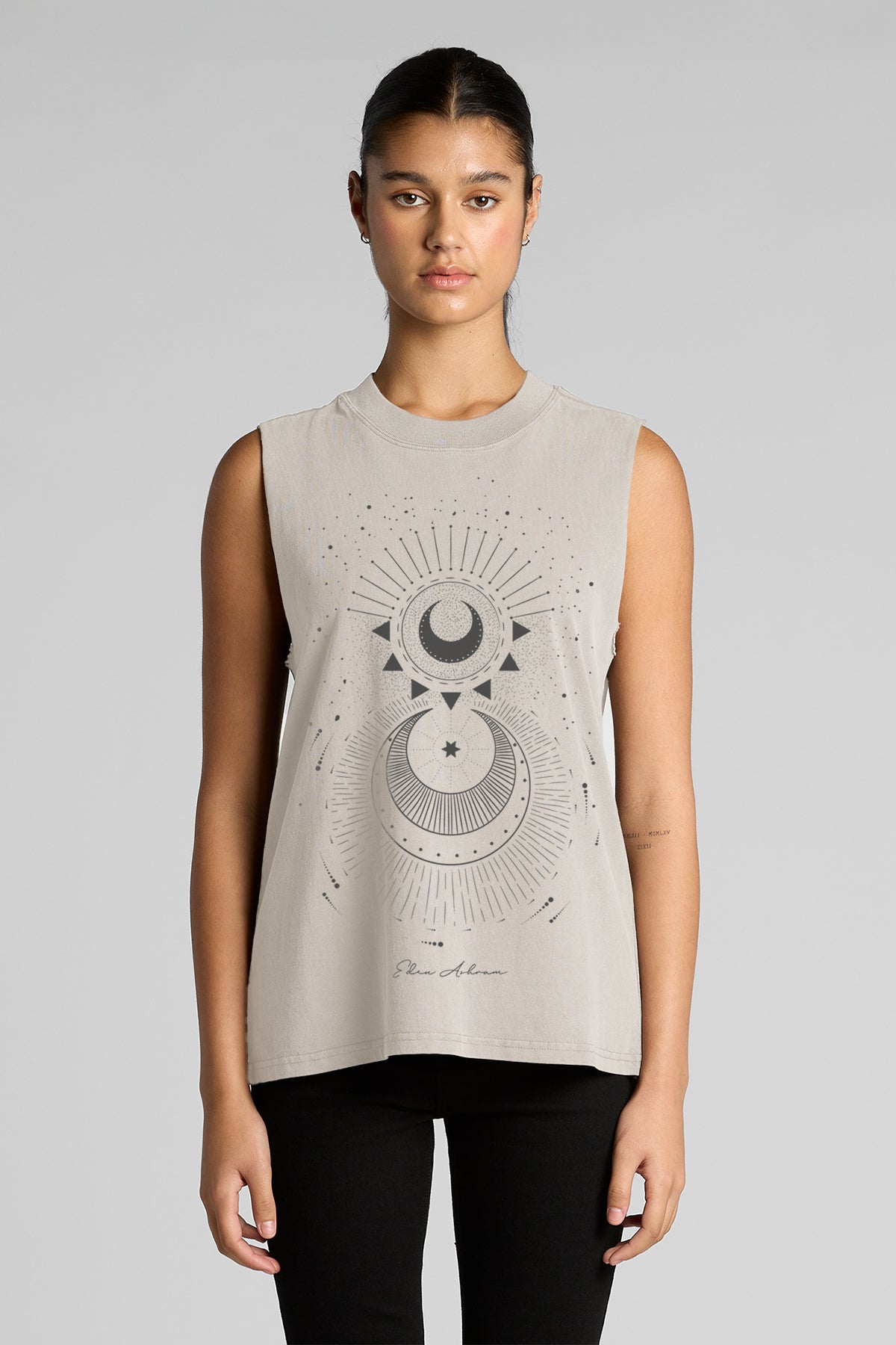 Eden Ashram Cosmic Rays Heavy Faded Rocker Tank