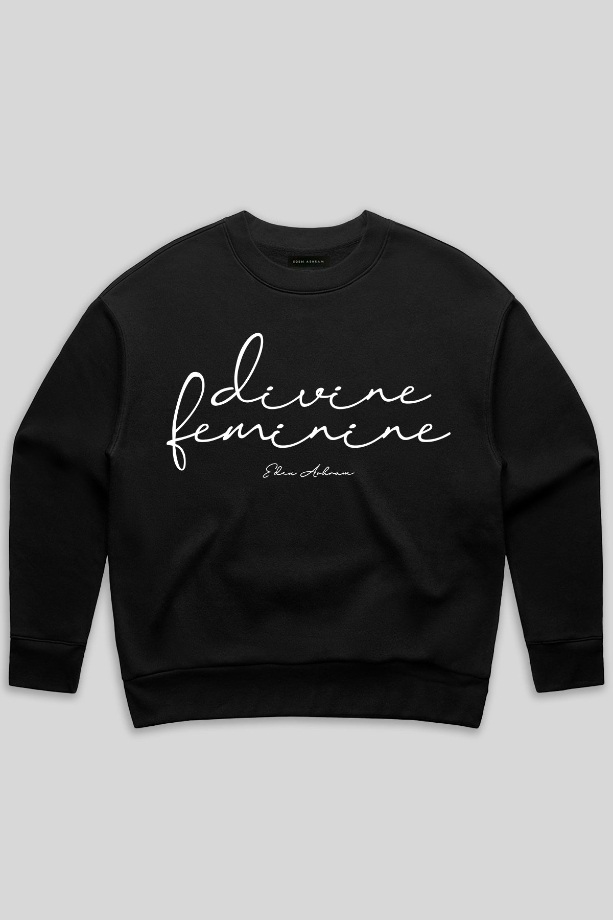 Eden Ashram Divine Feminine Premium Relax Crew Black