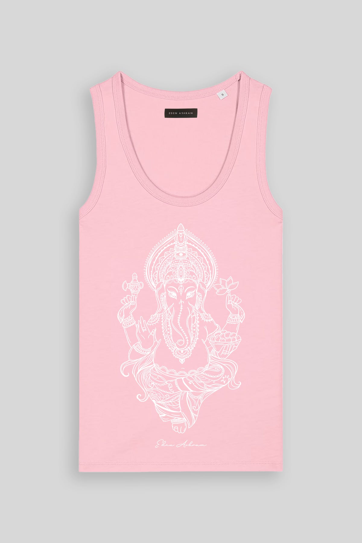 Eden Ashram Ganesh Premium Fitted Tank Top Cotton Pink