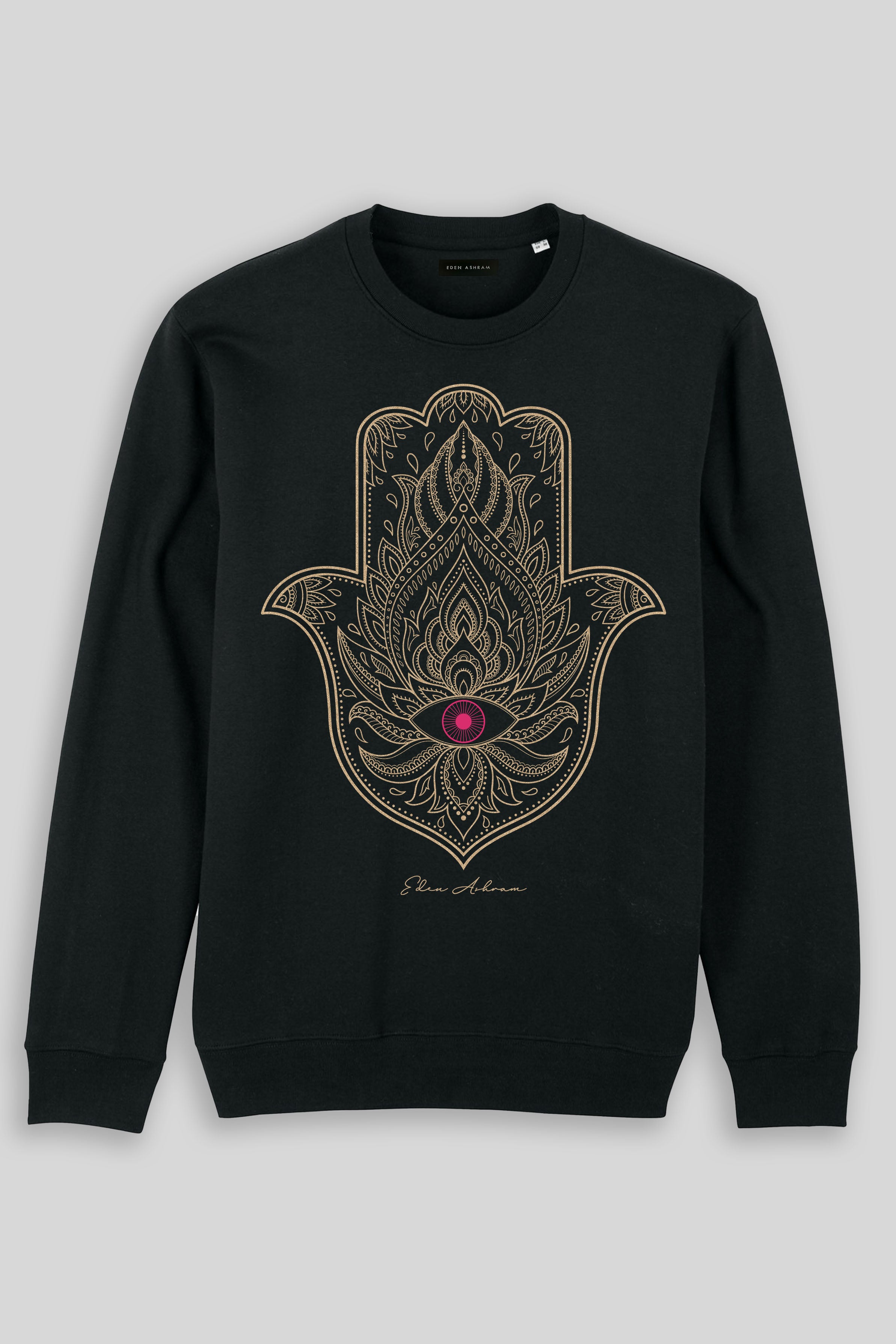 Eden Ashram Hamsa Eye Iconic Sweatshirt Black