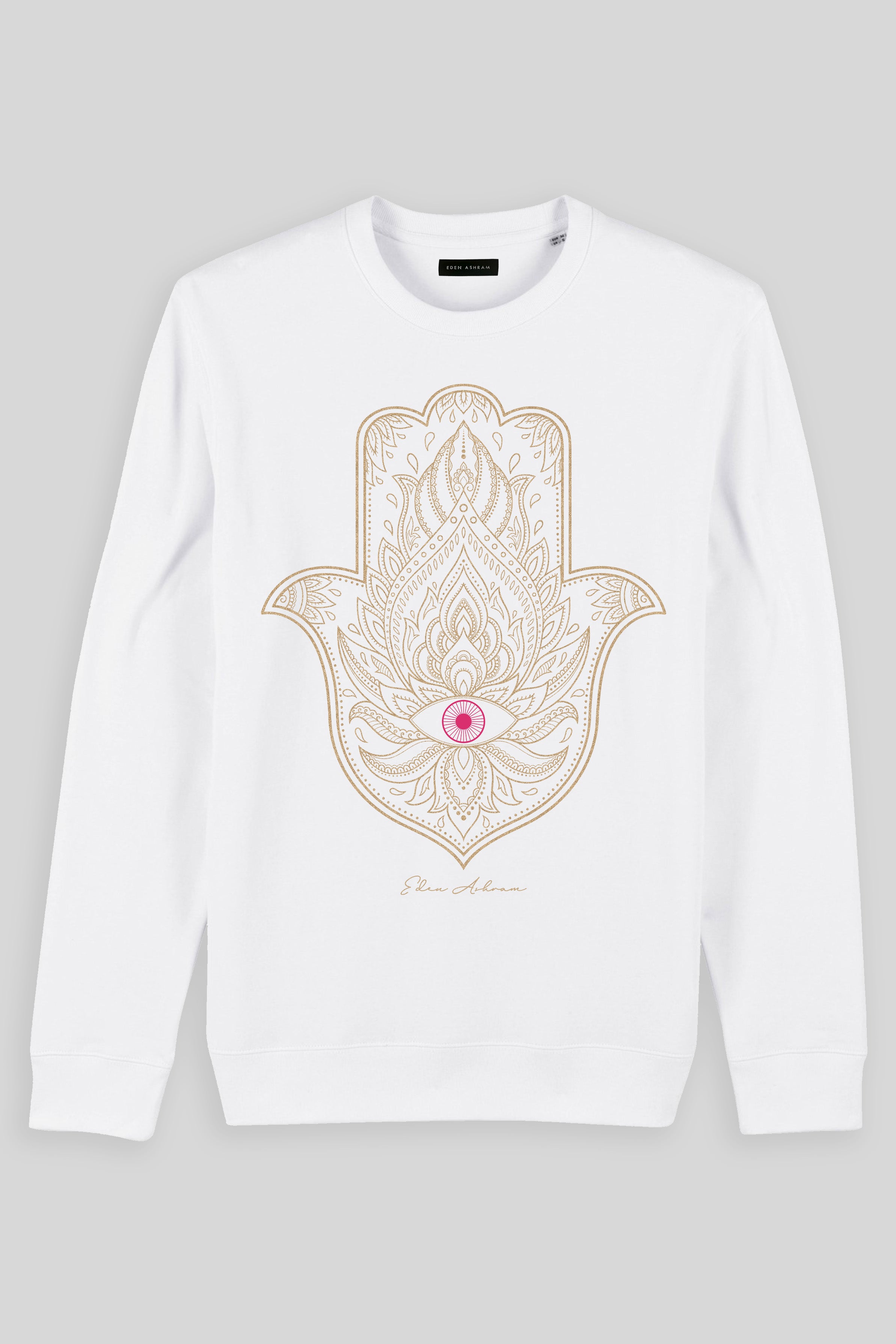 Eden Ashram Hamsa Eye Iconic Sweatshirt White
