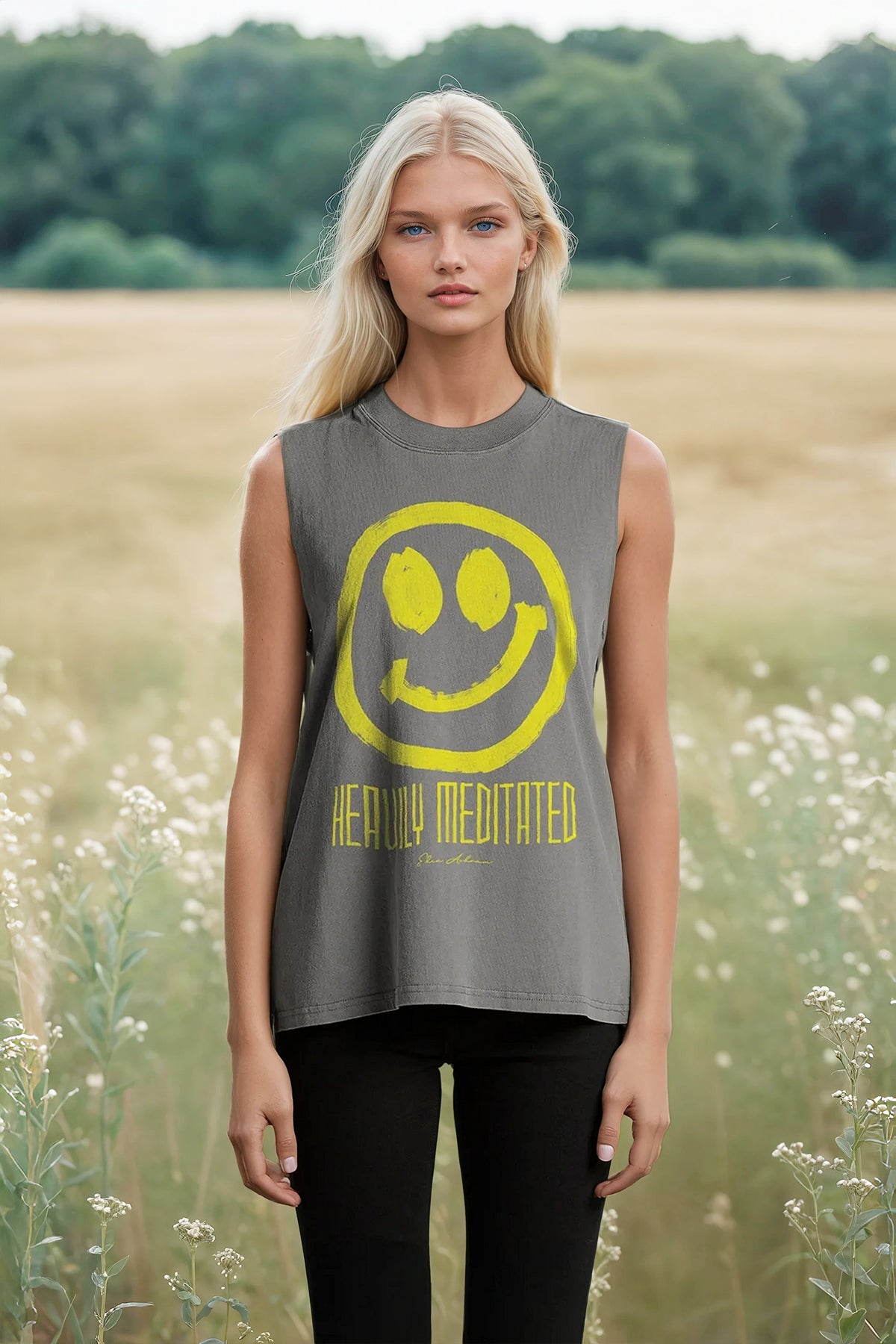 Eden Ashram Heavily Meditated Faded Rocker Tank