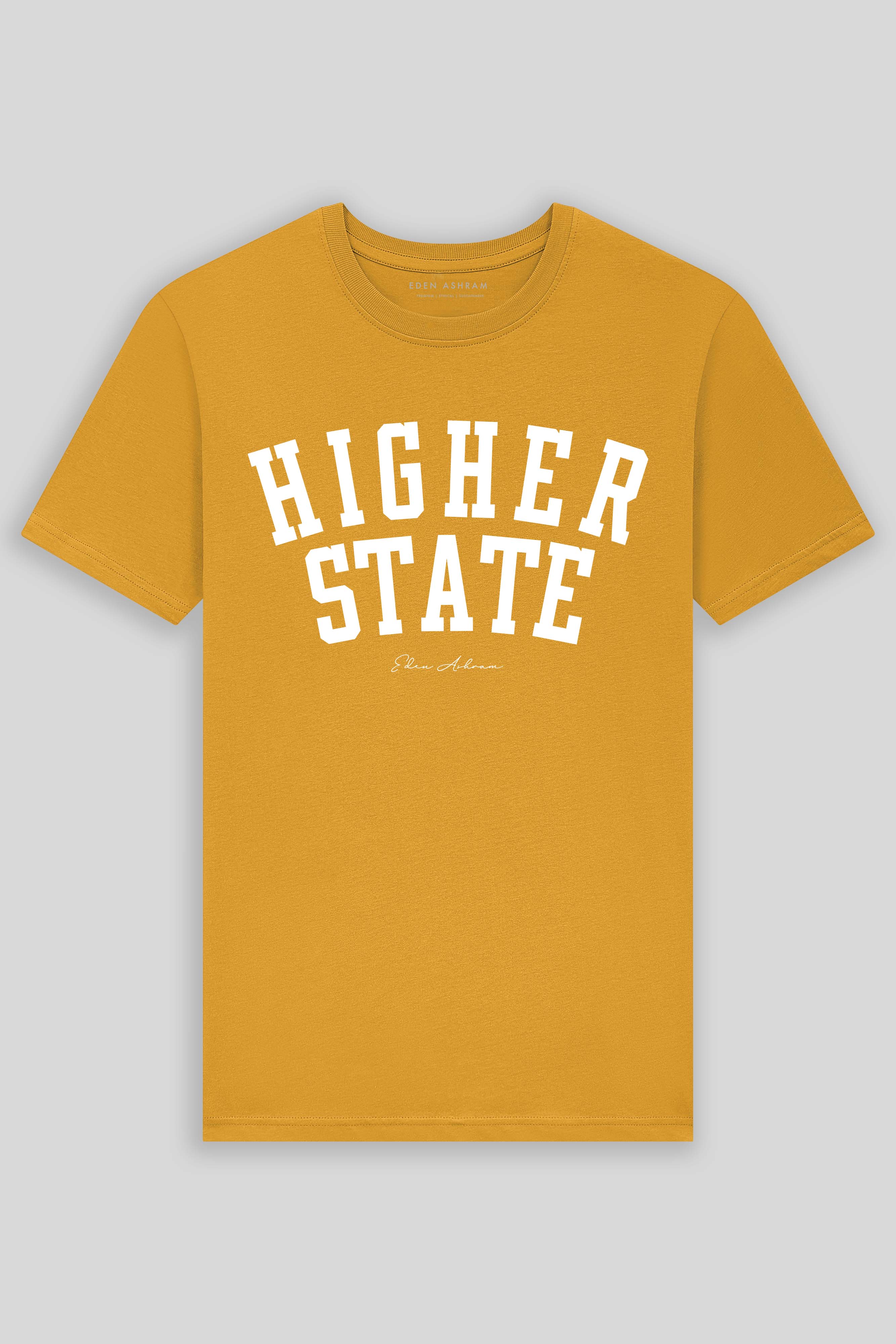 Eden Ashram Higher State Premium Classic T-Shirt Burnt Yellow