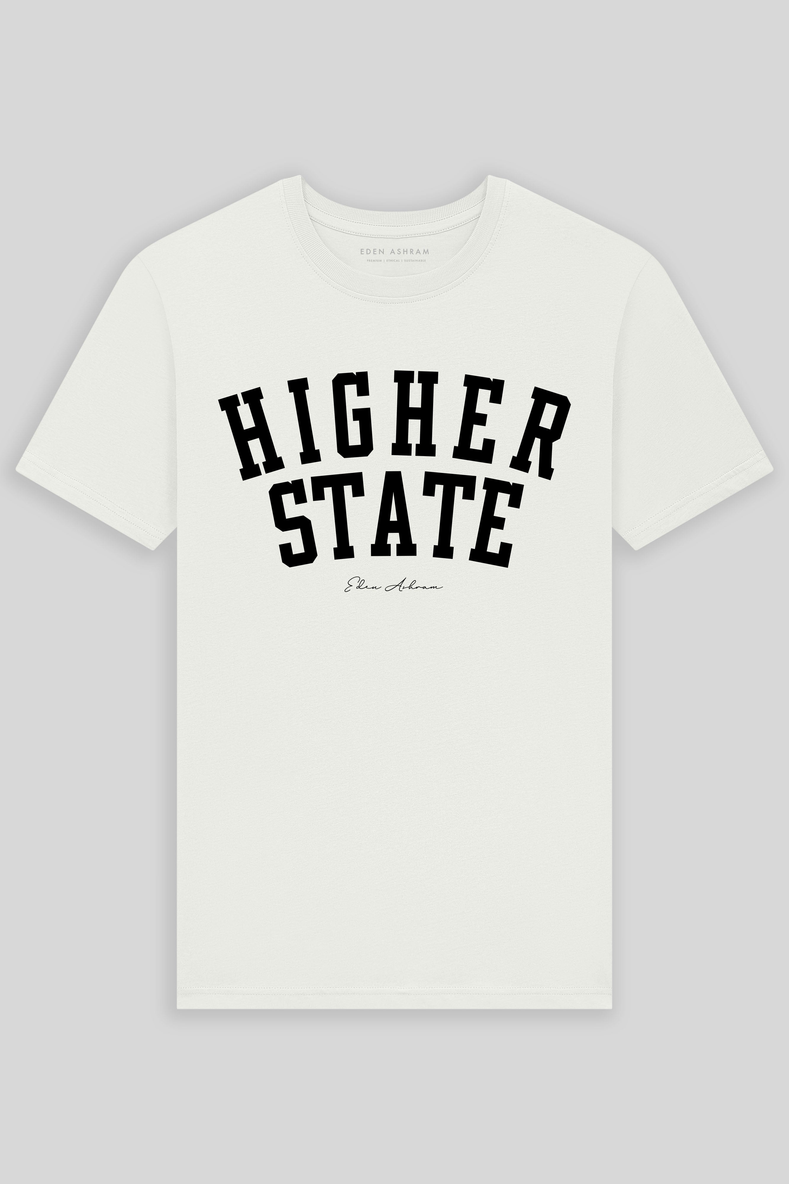 Eden Ashram Higher State Premium Classic T-Shirt Stonewash White
