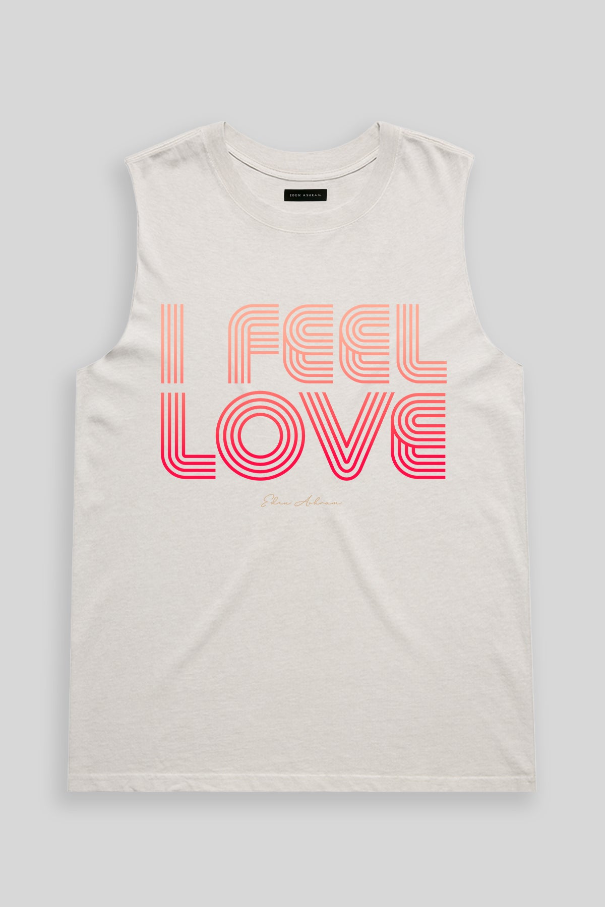 Eden Ashram I Feel Love Faded Rocker Tank Faded Bone