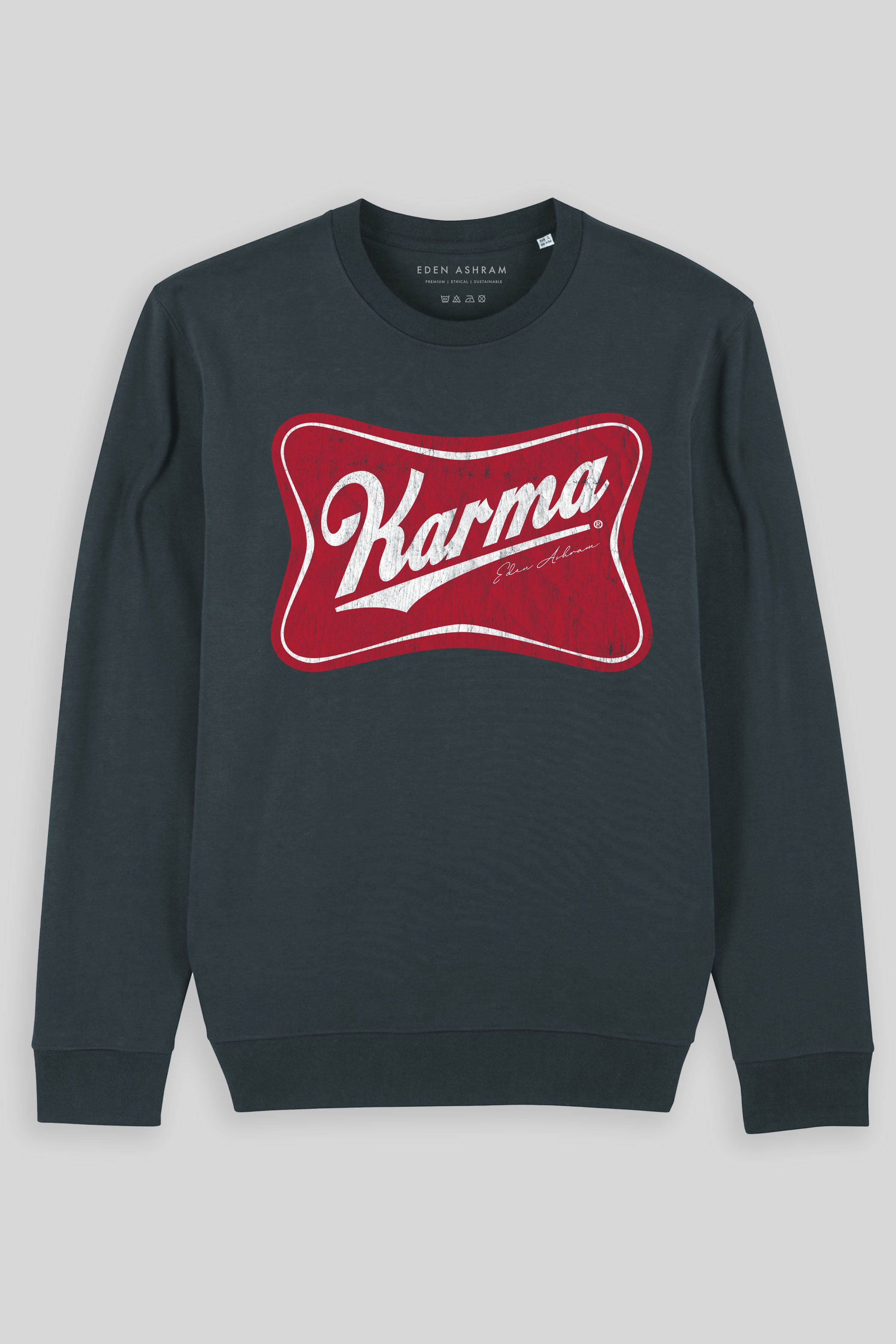 Eden Ashram Karma Beer Iconic Sweatshirt India Ink Grey