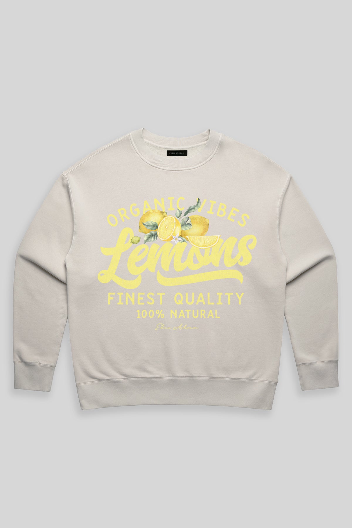 Eden Ashram Lemons Premium Faded Sweatshirt Faded Bone