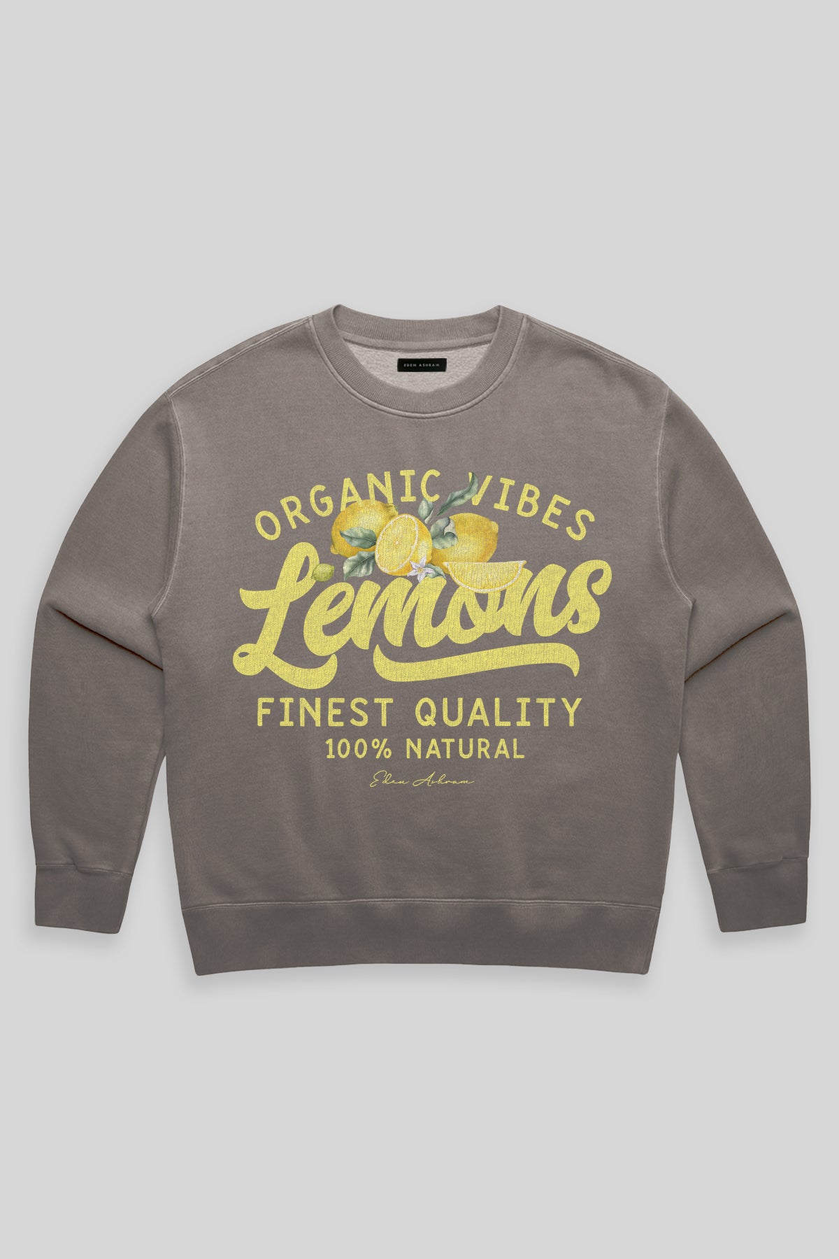 Eden Ashram Lemons Premium Faded Sweatshirt Faded Grey