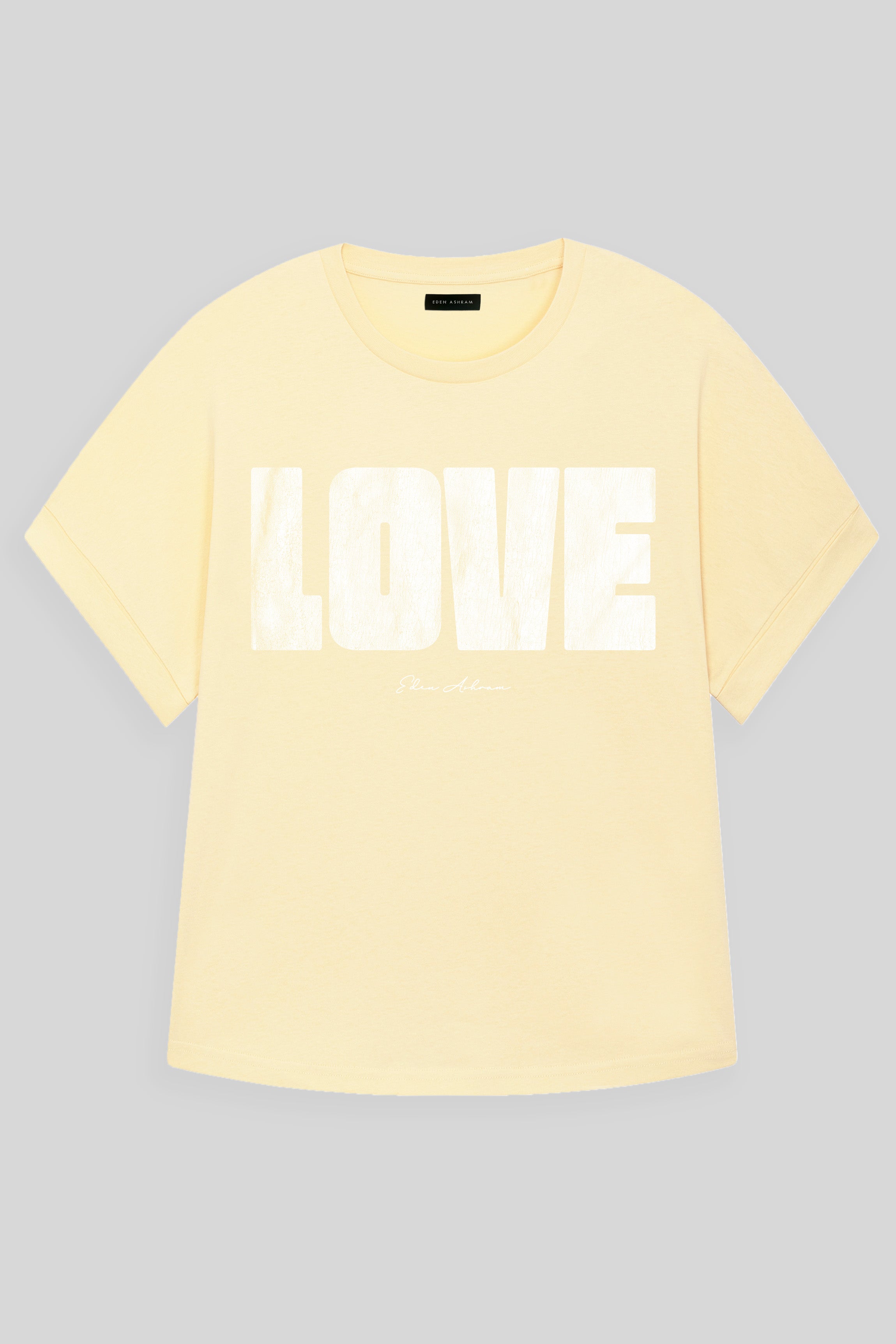 Eden Ashram LOVE 2.0 Premium Oversized Rolled Sleeve T-Shirt Butter