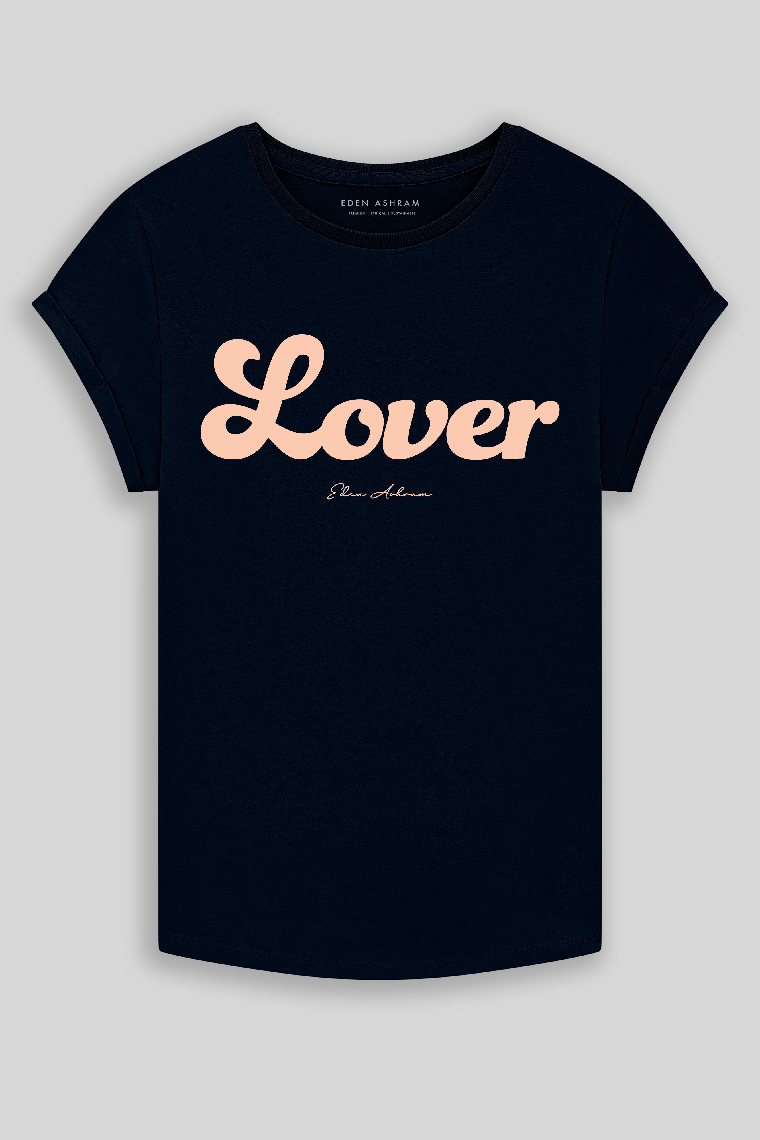 Eden Ashram Lover Premium Rolled Sleeve T-Shirt Dark Navy