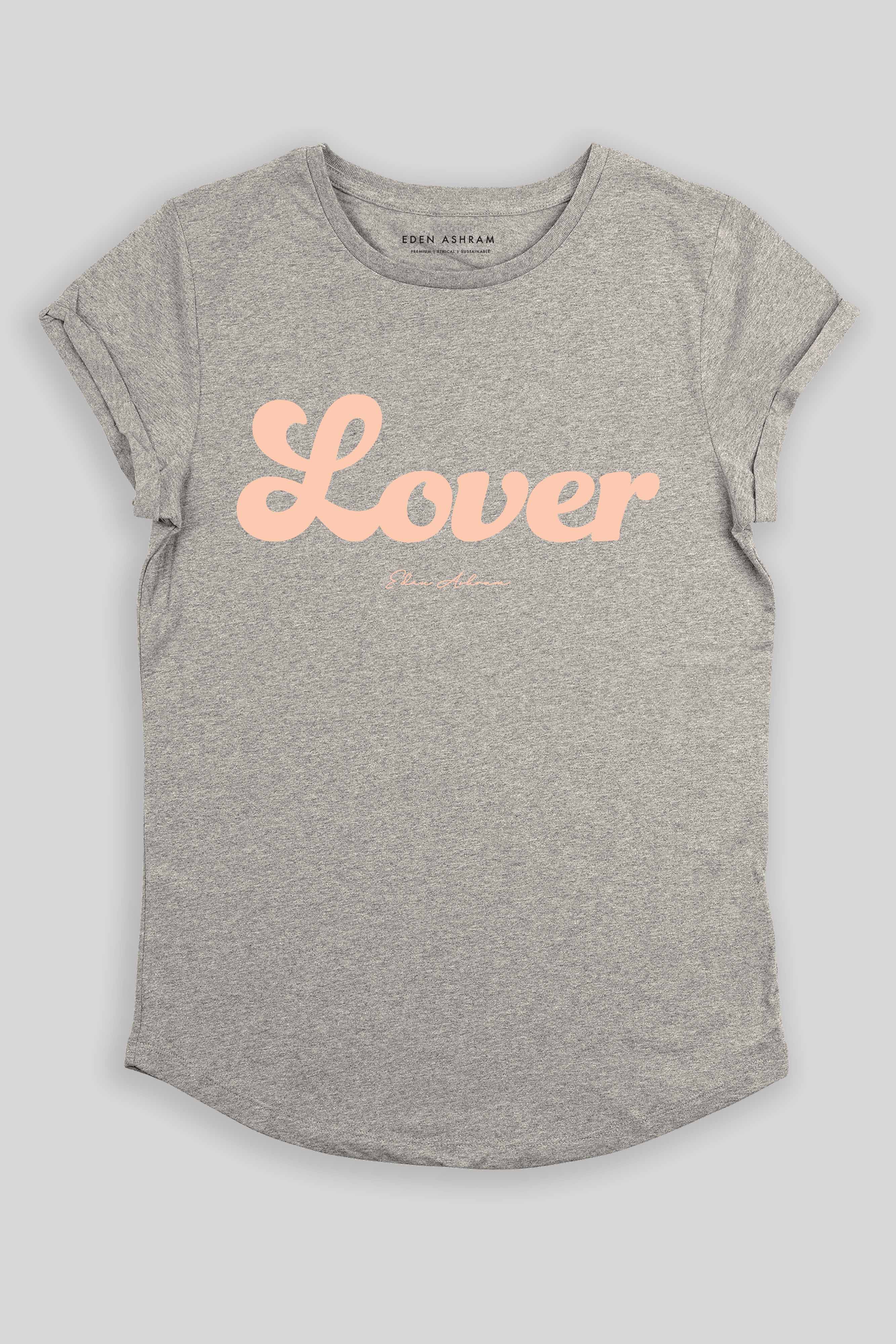 Eden Ashram Lover Premium Rolled Sleeve T-Shirt Heather Grey