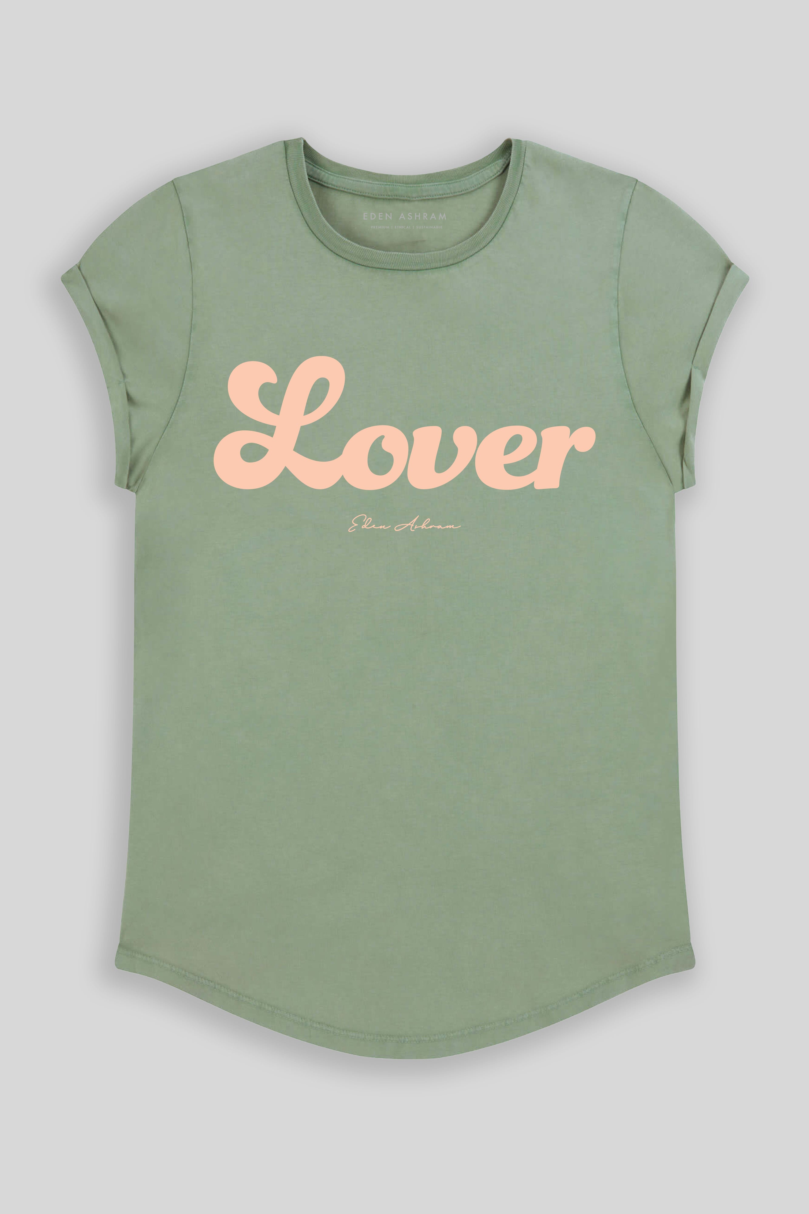 Eden Ashram Lover Premium Rolled Sleeve T-Shirt Stonewash Sage