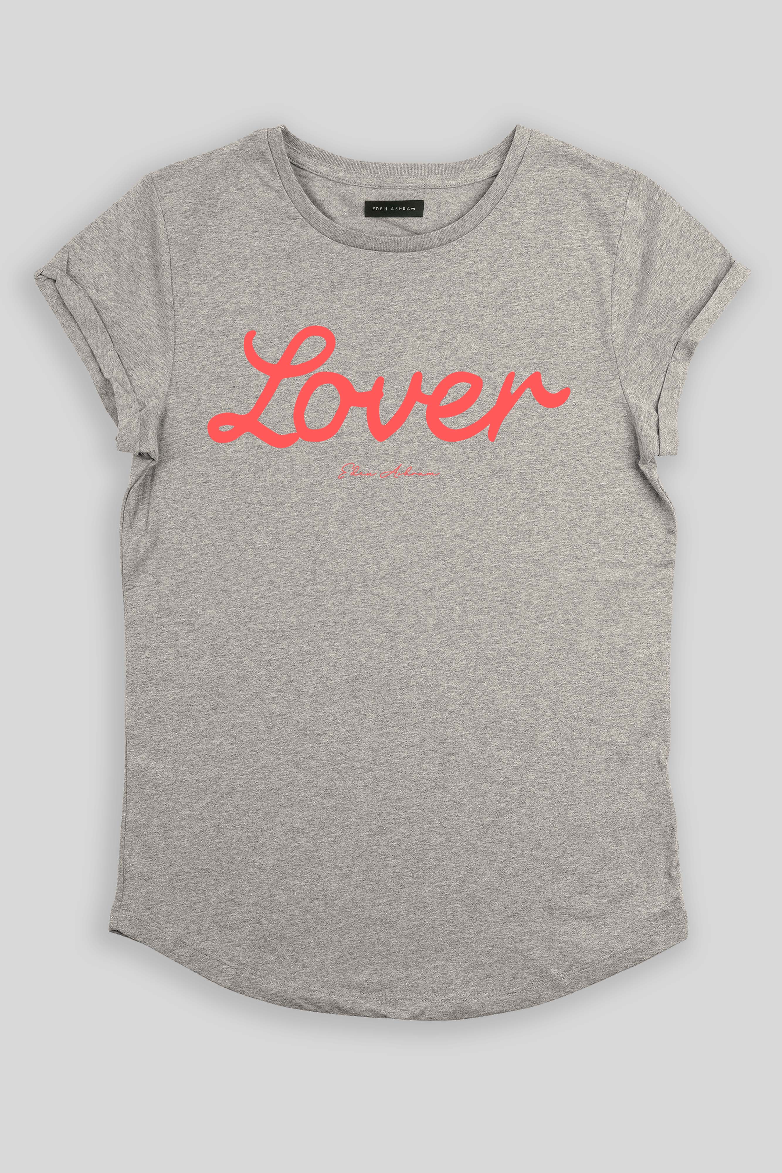 Eden Ashram Lover Premium Rolled Sleeve T-Shirt Heather Grey