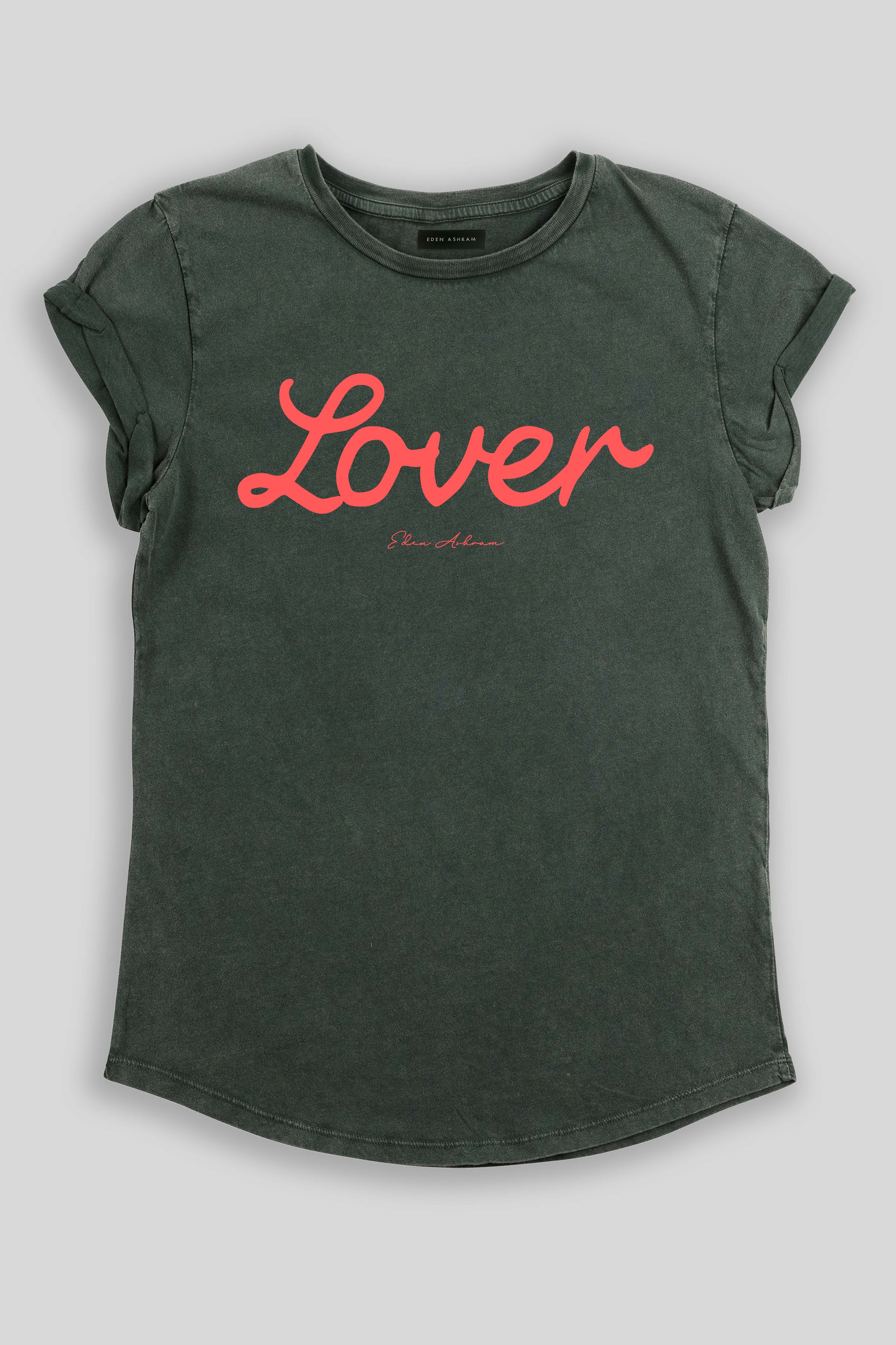 Eden Ashram Lover Premium Rolled Sleeve T-Shirt Stonewash Green