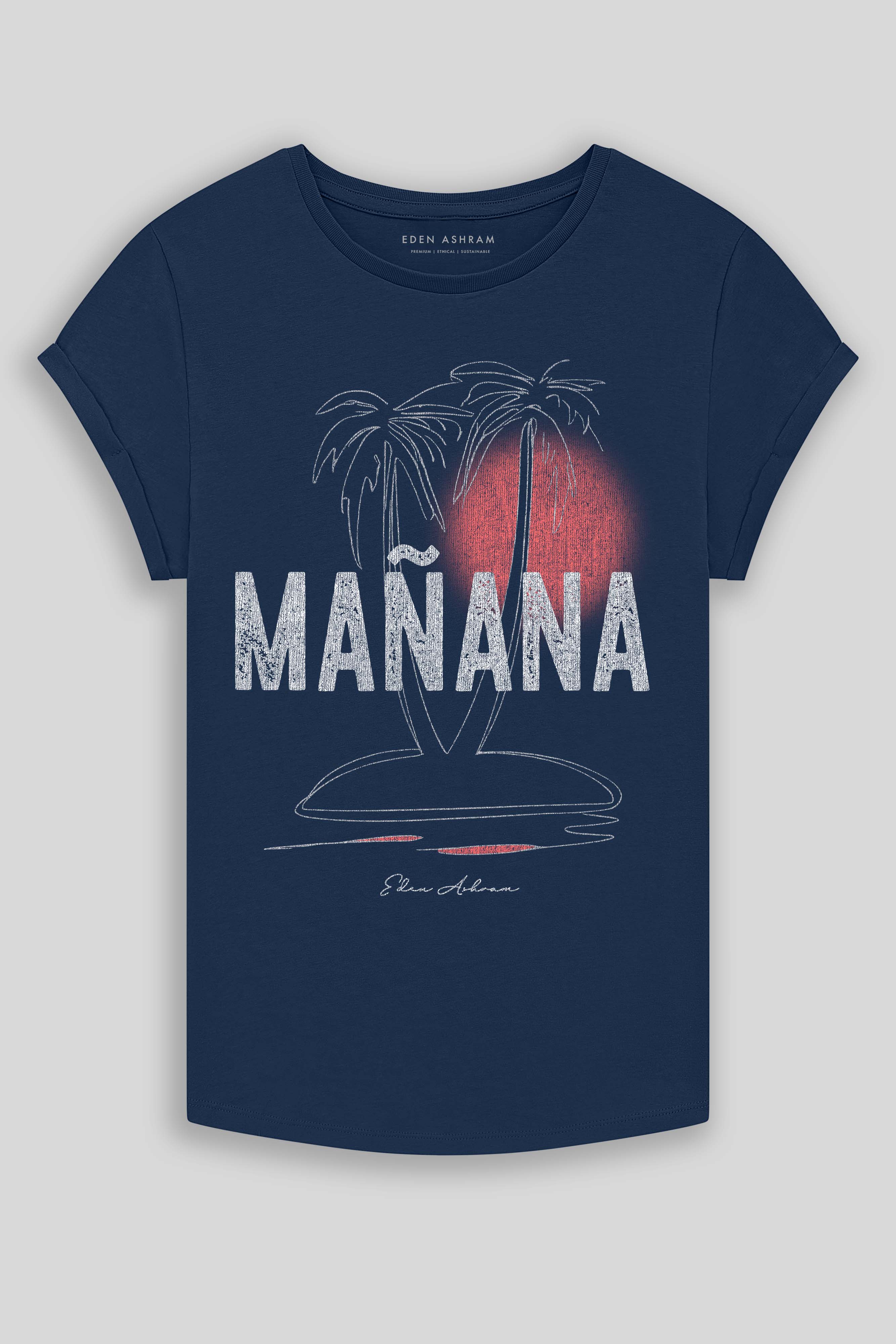 Eden Ashram Mañana Premium Rolled Sleeve T-Shirt French Navy