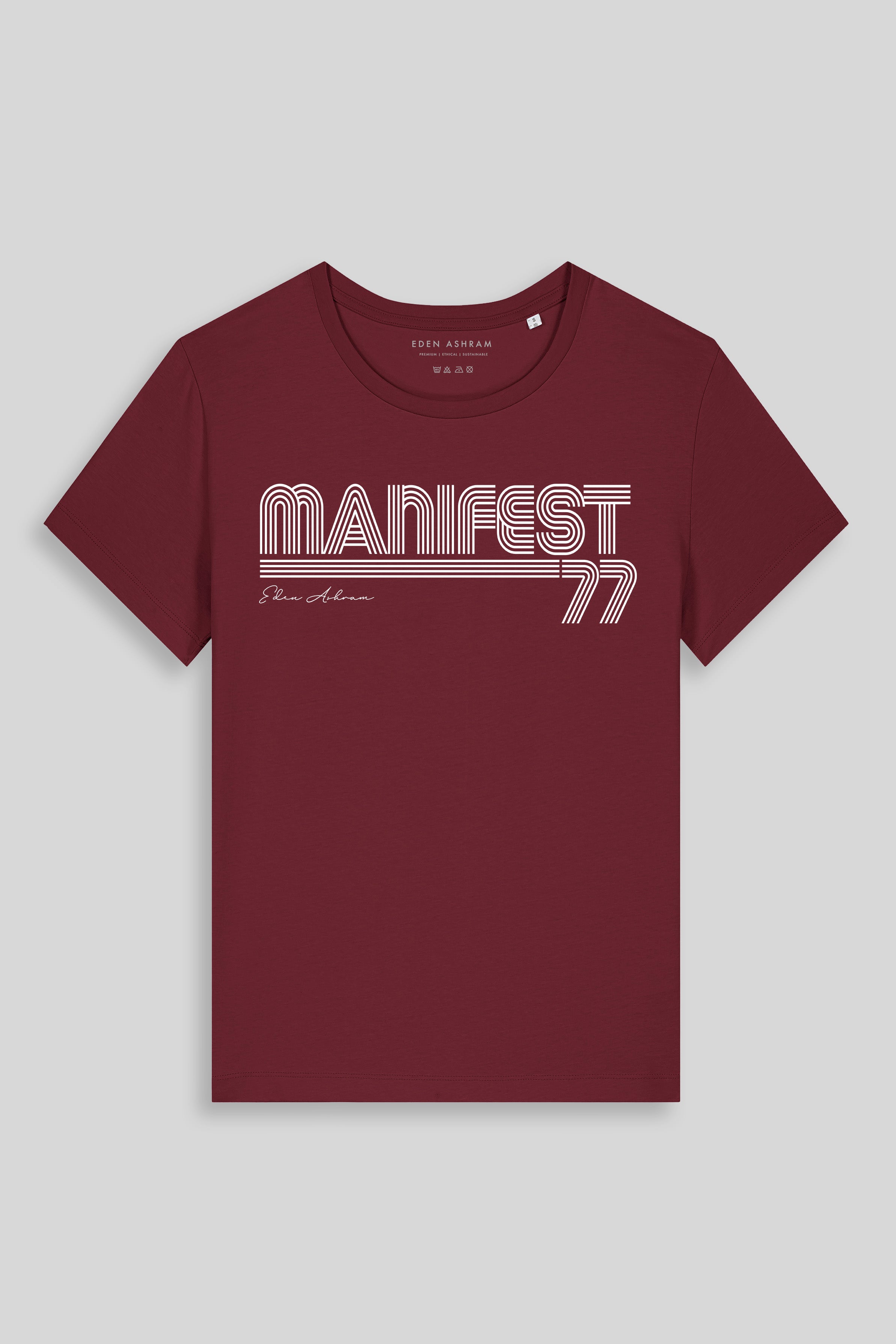 Eden Ashram Manifest 77 Hampton T-Shirt Burgundy