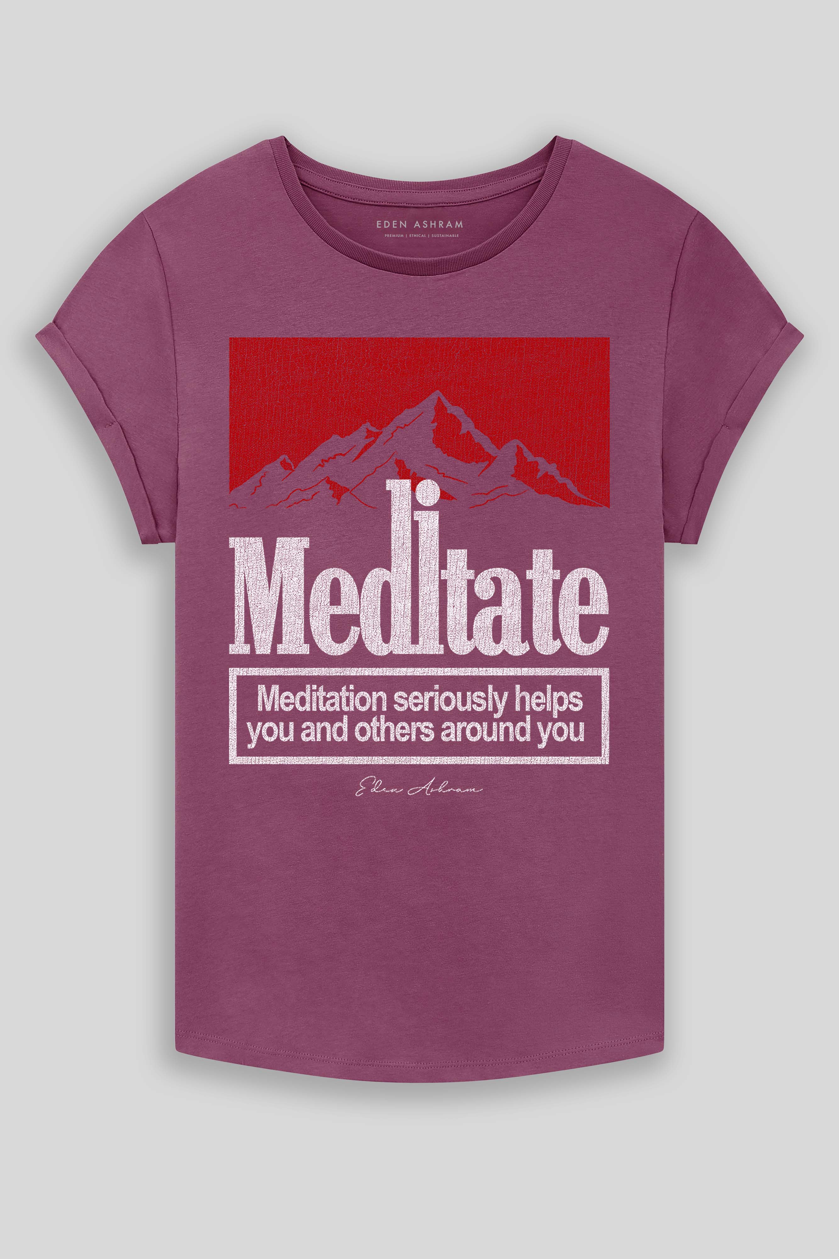 Meditate Premium Rolled Sleeve T-Shirt