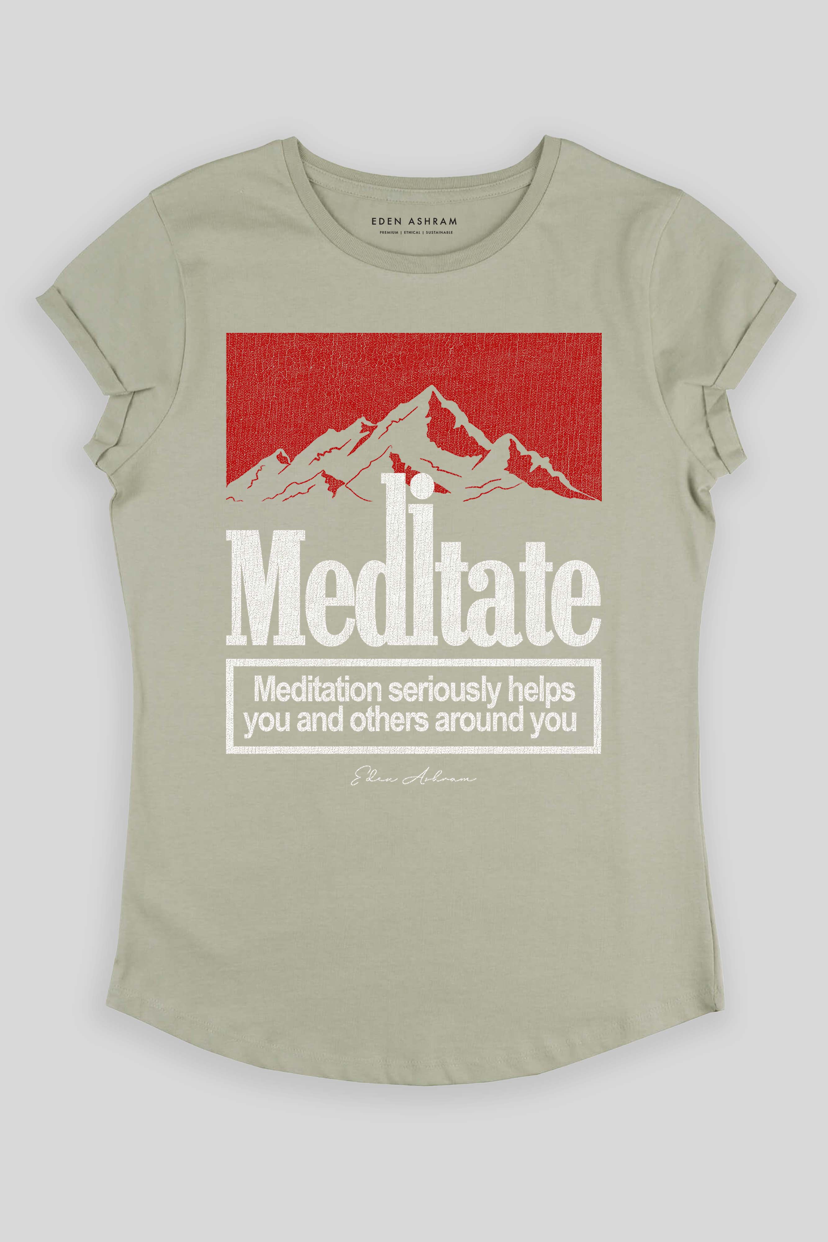 Meditate Premium Rolled Sleeve T-Shirt