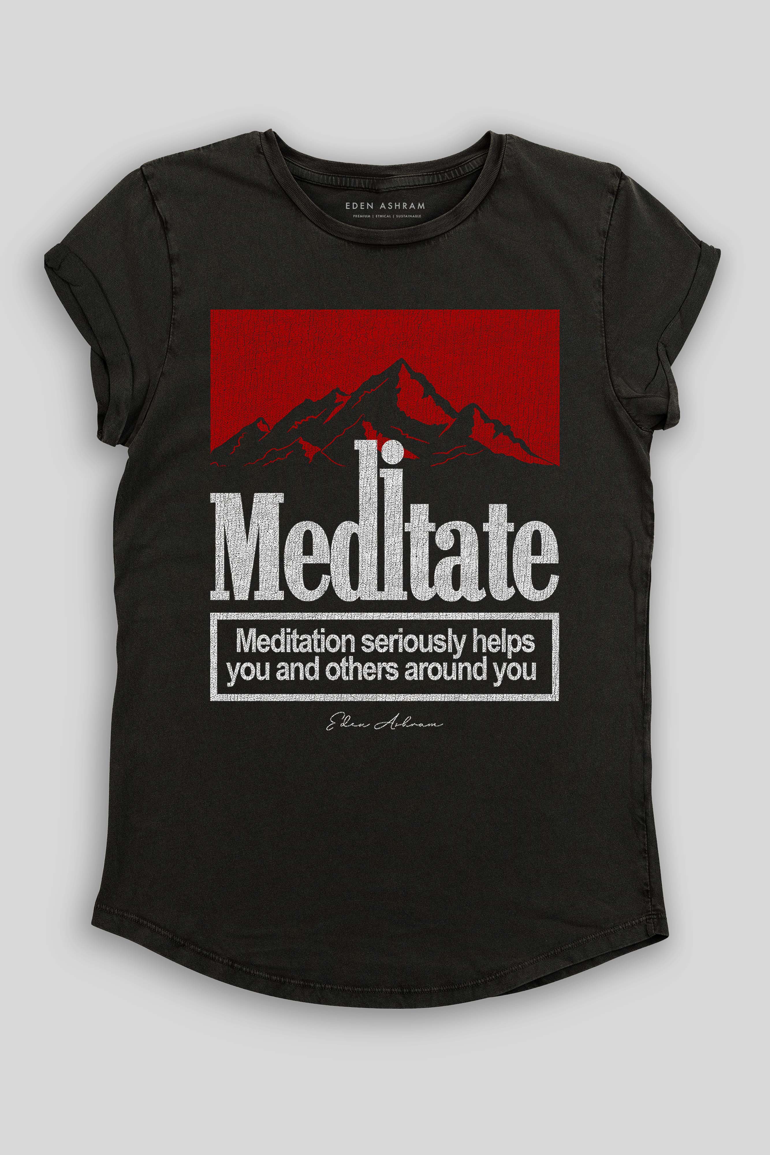 Meditate Premium Rolled Sleeve T-Shirt