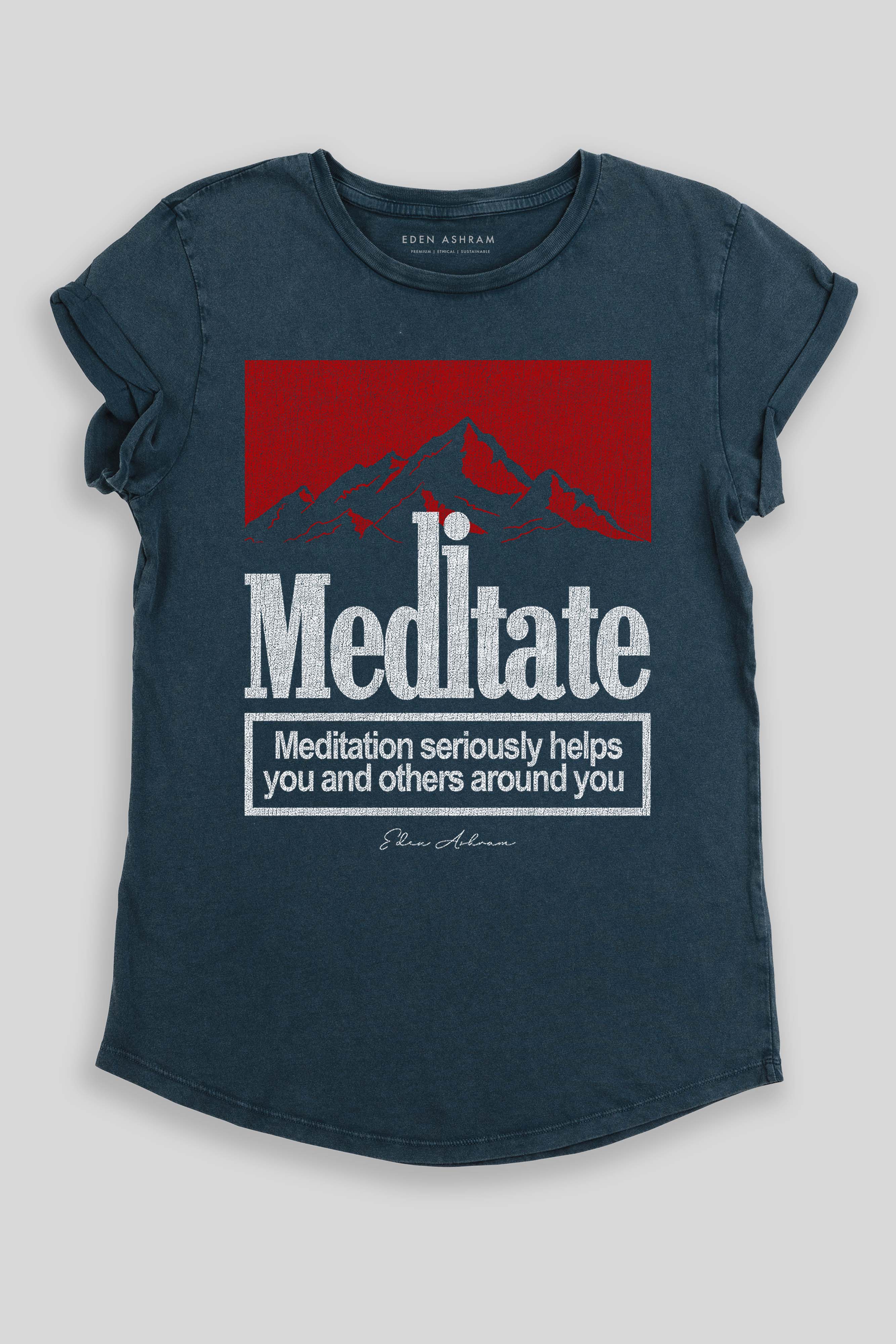 Meditate Premium Rolled Sleeve T-Shirt