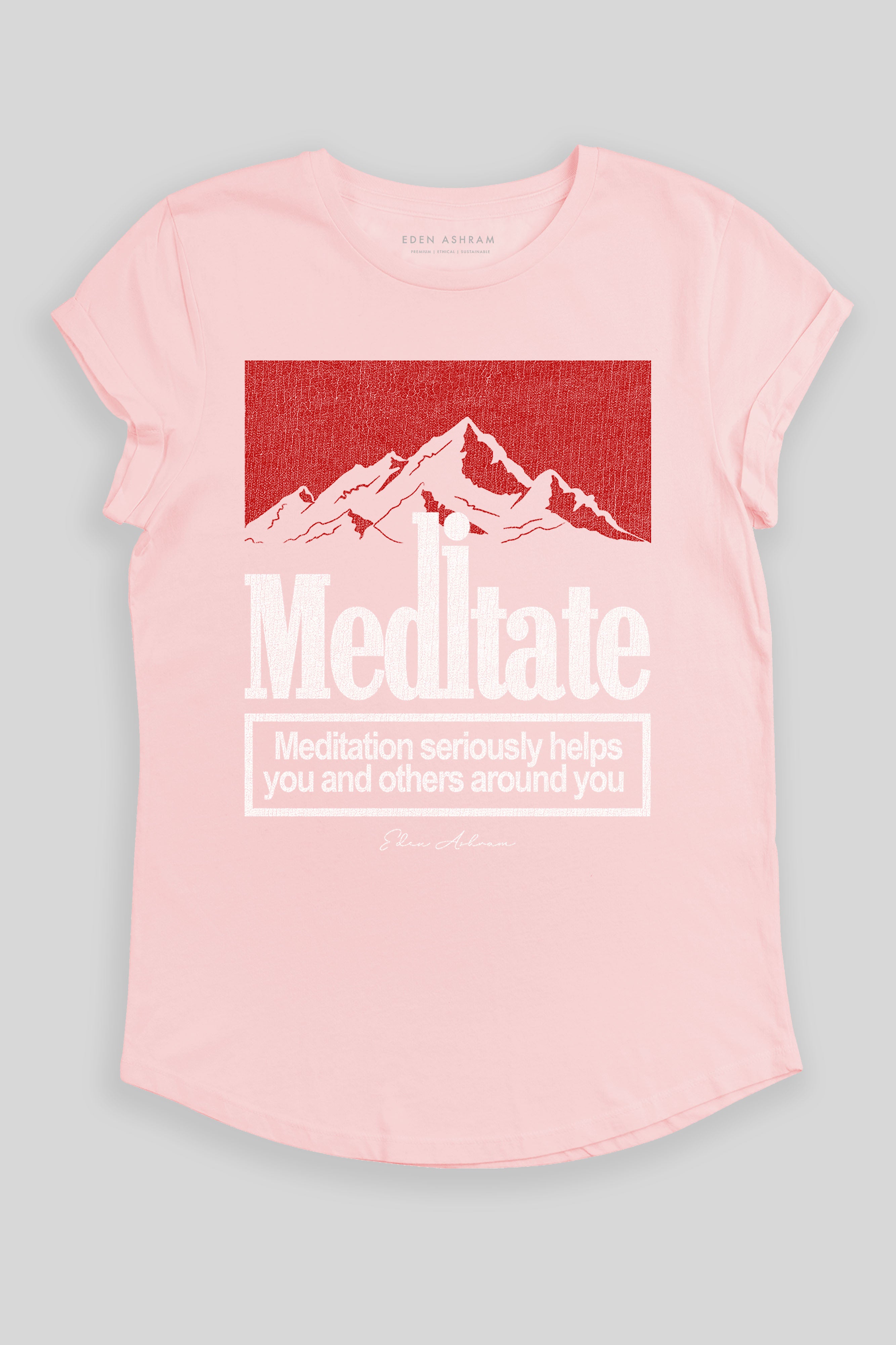 Meditate Premium Rolled Sleeve T-Shirt