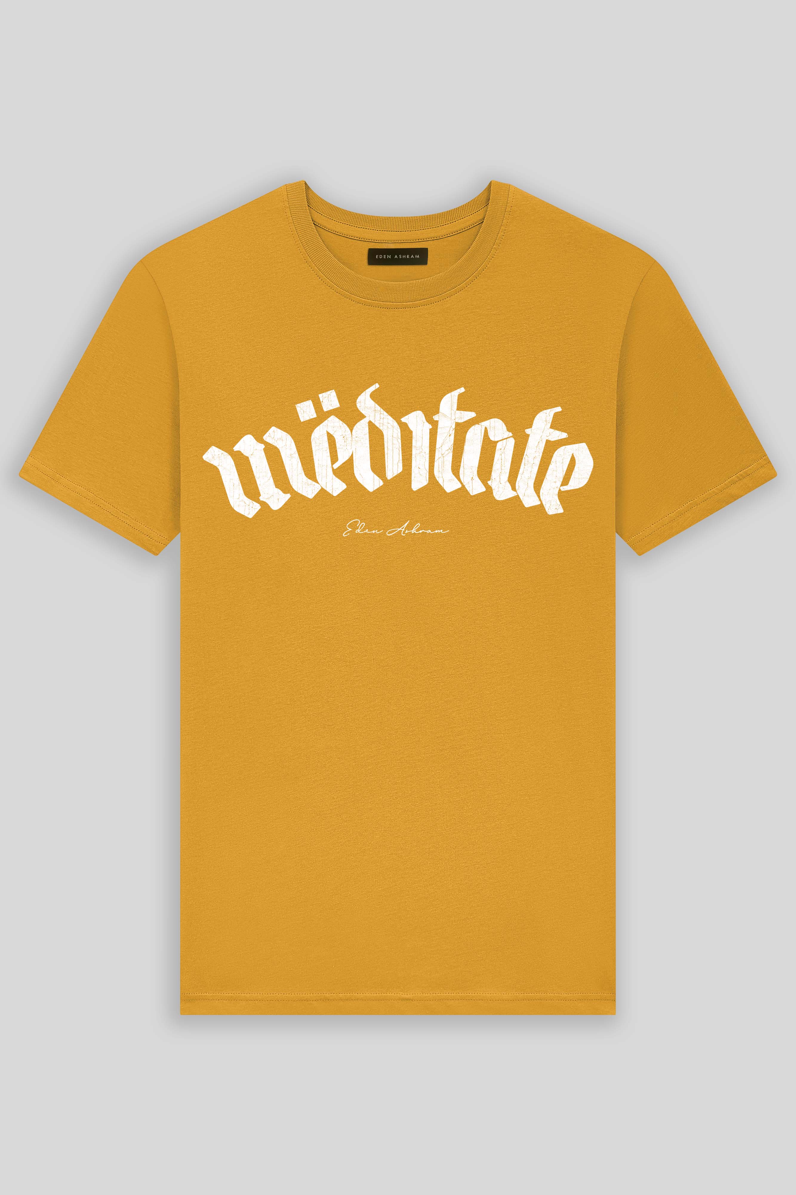 Eden Ashram Meditate Premium Classic T-Shirt Burnt Yellow