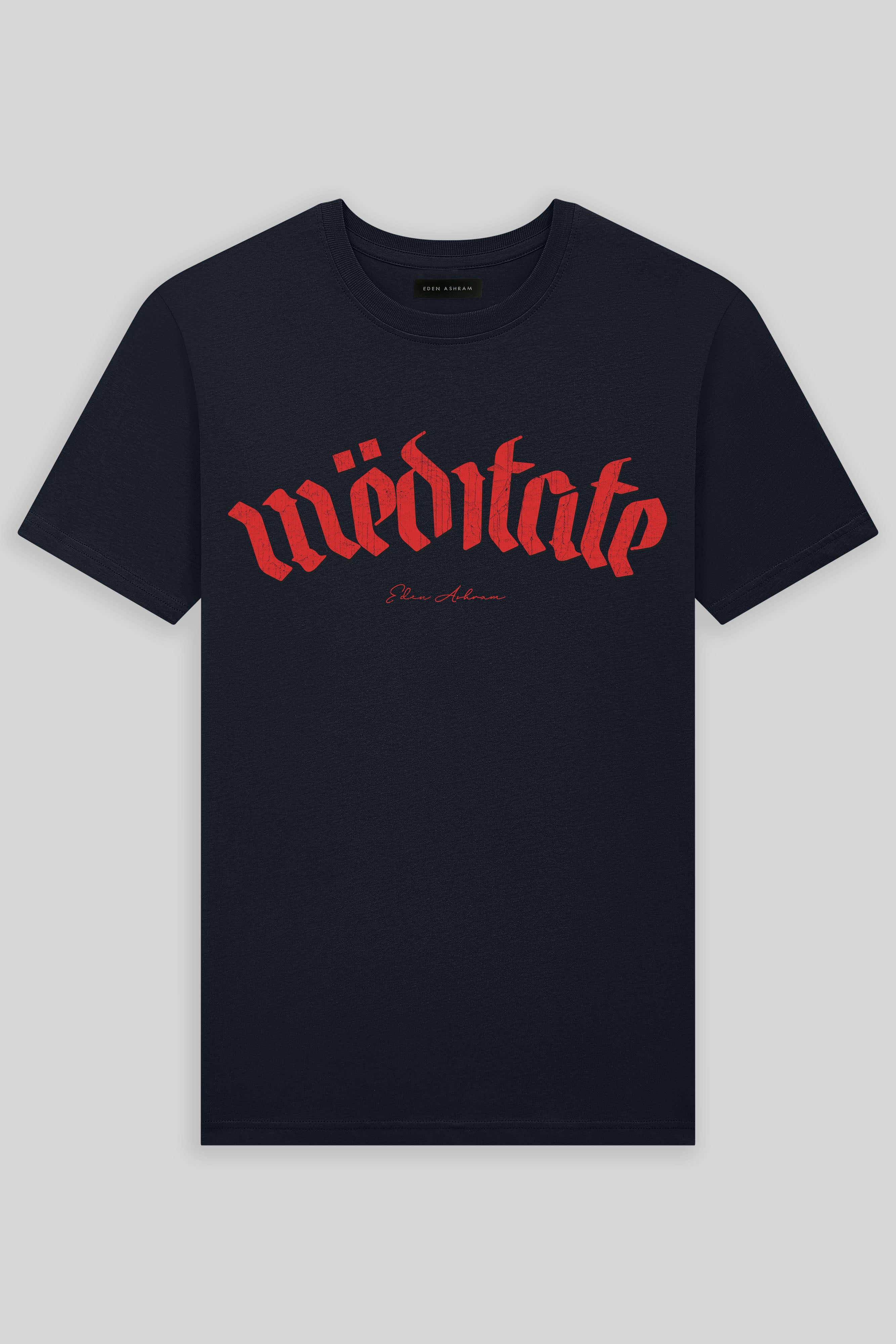 Eden Ashram Meditate Premium Classic T-Shirt Stonewash Black