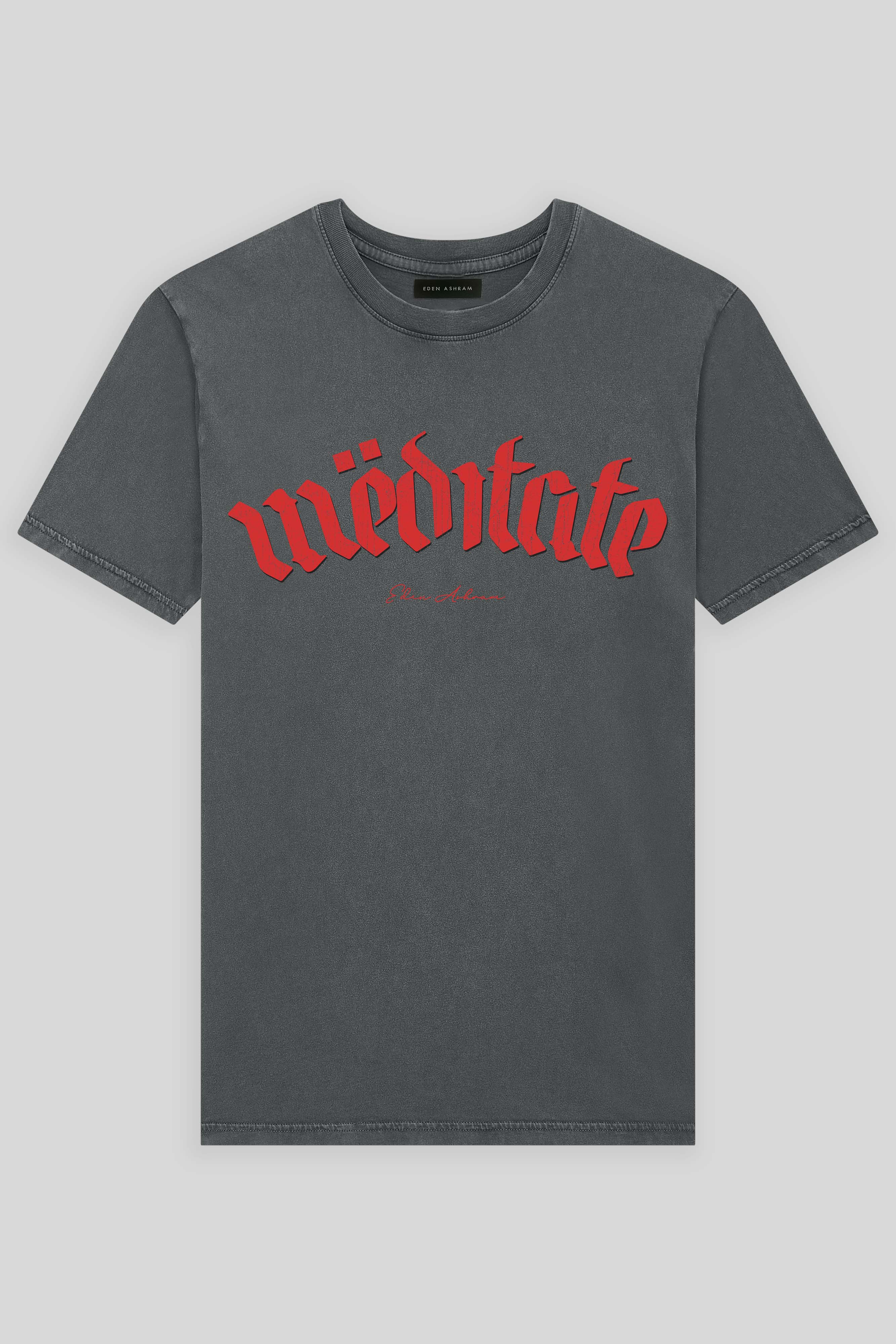 Eden Ashram Meditate Premium Classic T-Shirt Stonewash Grey