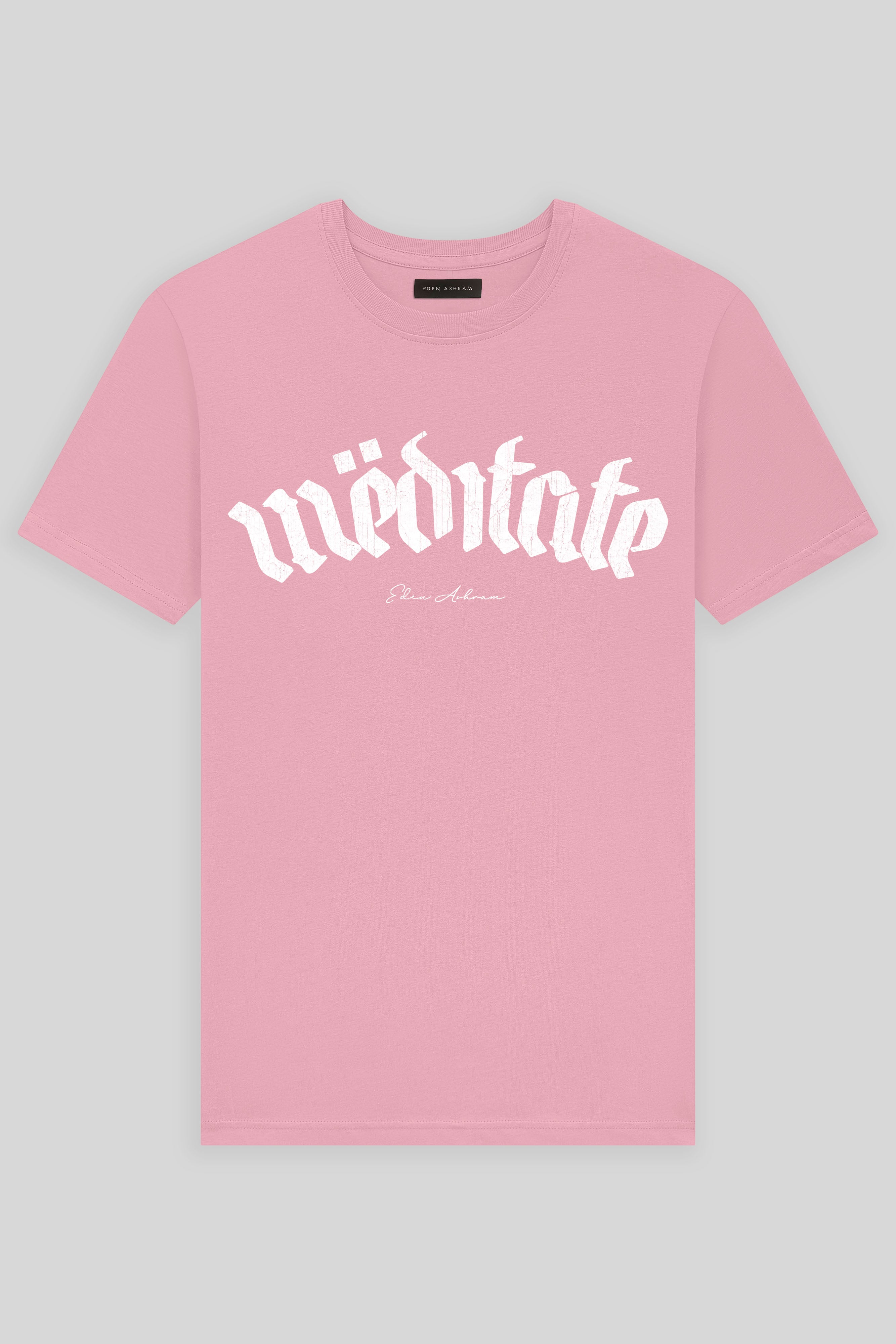 Eden Ashram Meditate Premium Classic T-Shirt Stonewash Pink