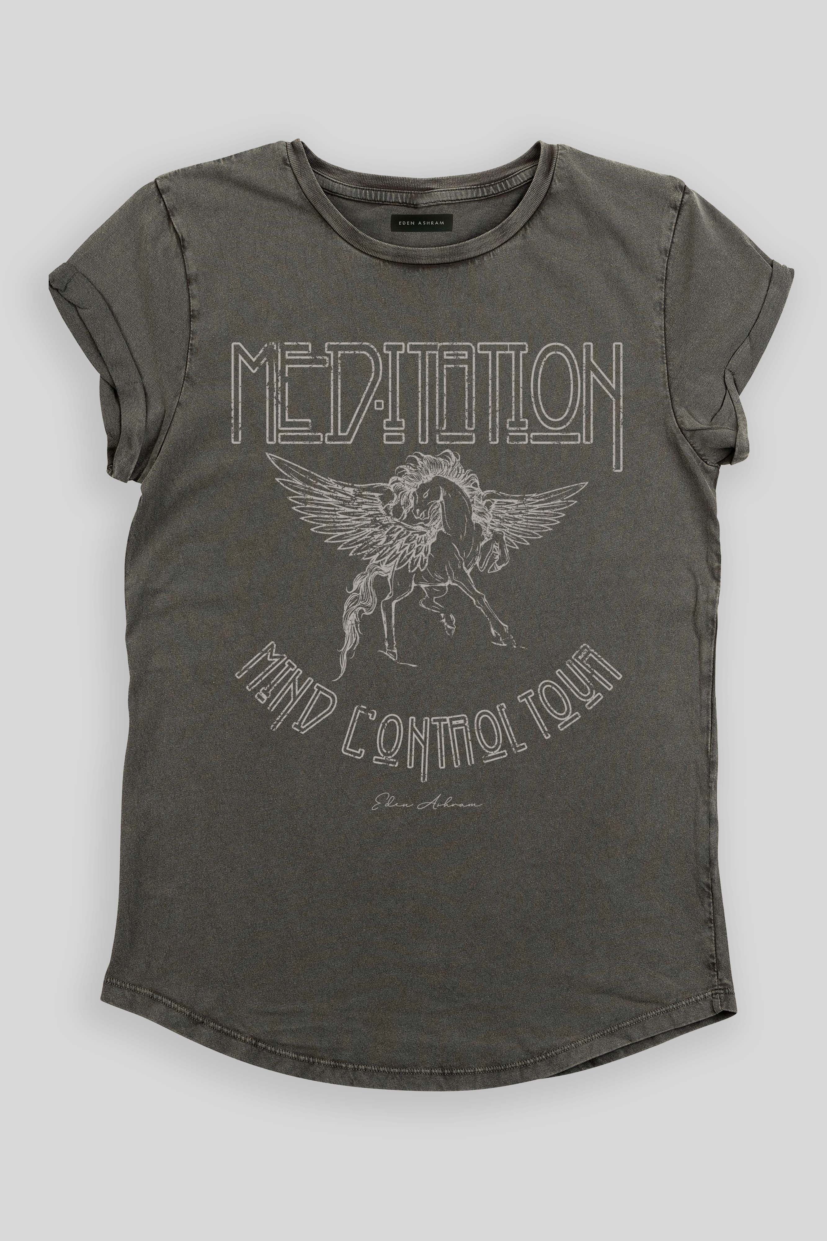 Eden Ashram Meditation Tour T-Shirt Stonewash Grey