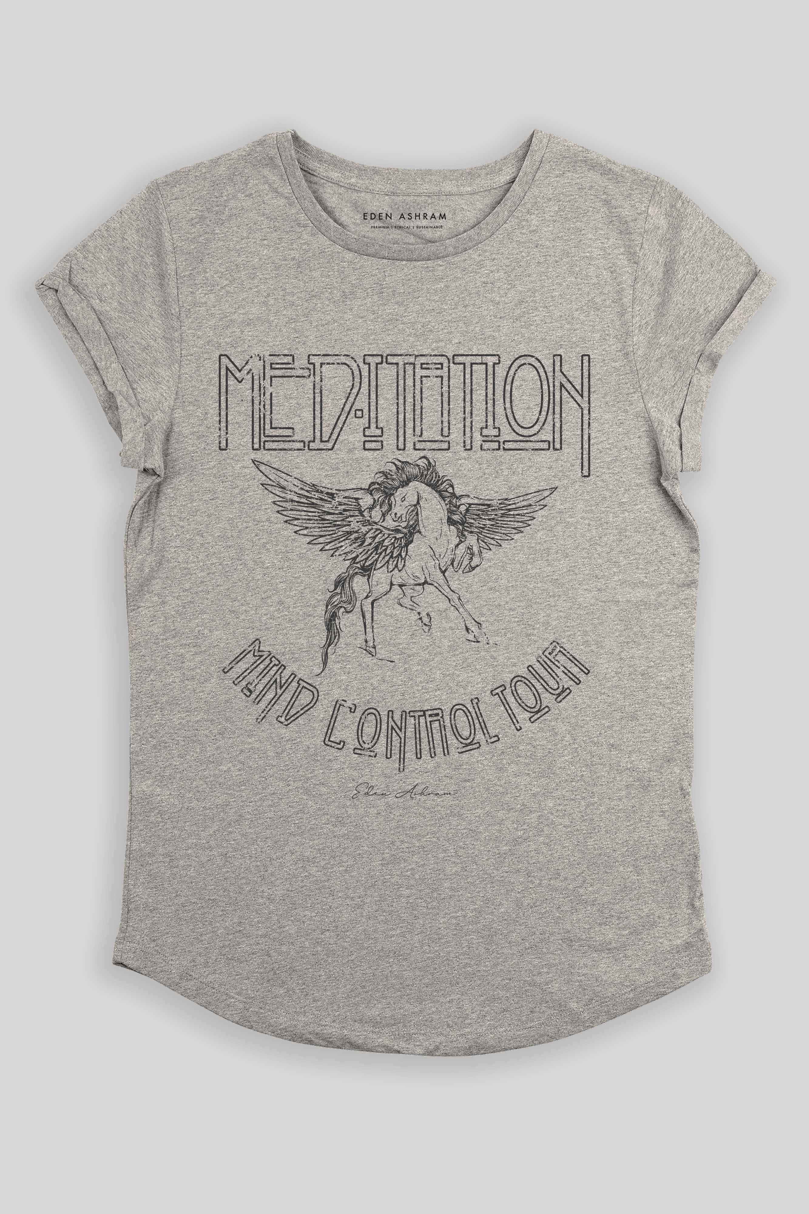 Eden Ashram Meditation Tour T-Shirt Heather Grey